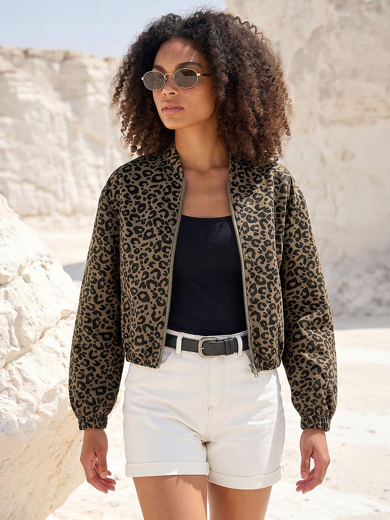 Roman Dusk Animal Print Bomber Jacket