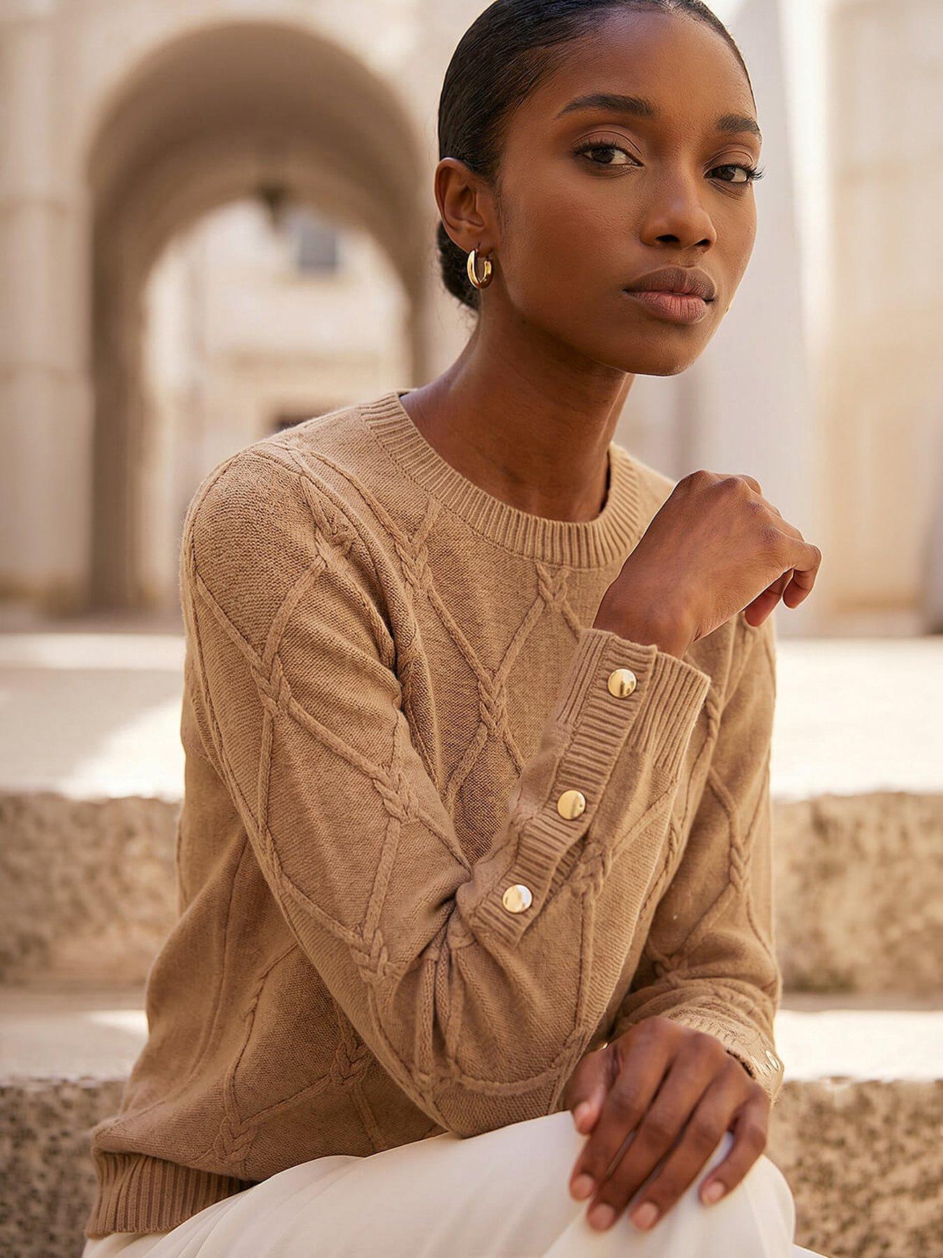 Roman Petite Button Cuff Jumper