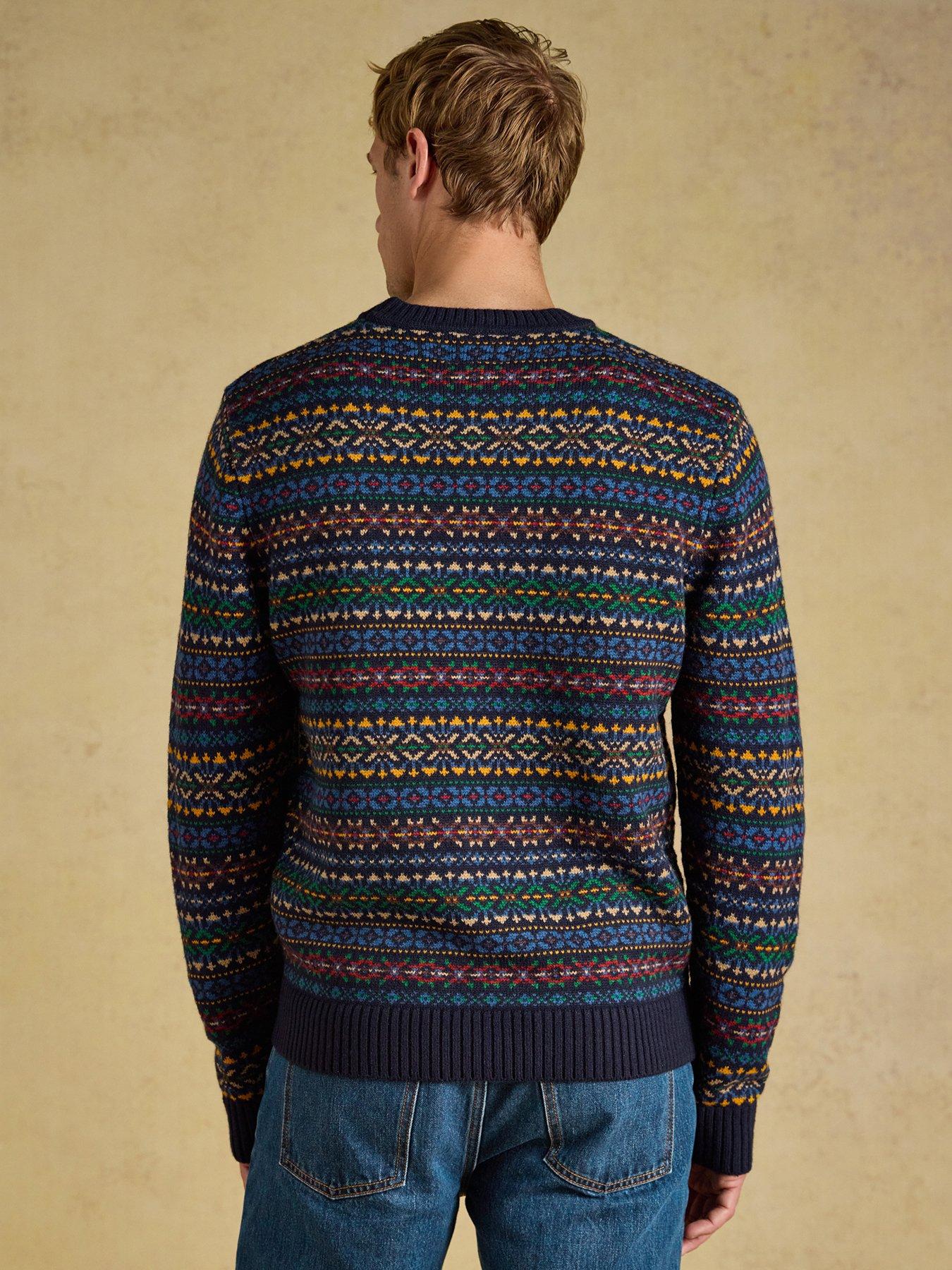 Image 2 of 7 of Joules Fairisle Crew Knitted Jumper- Navy