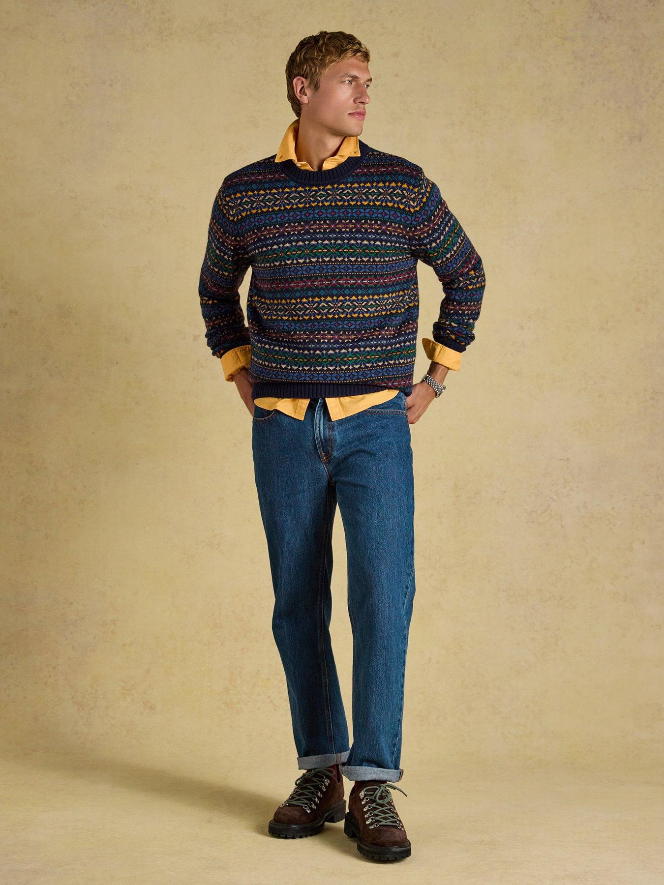 Image 3 of 7 of Joules Fairisle Crew Knitted Jumper- Navy