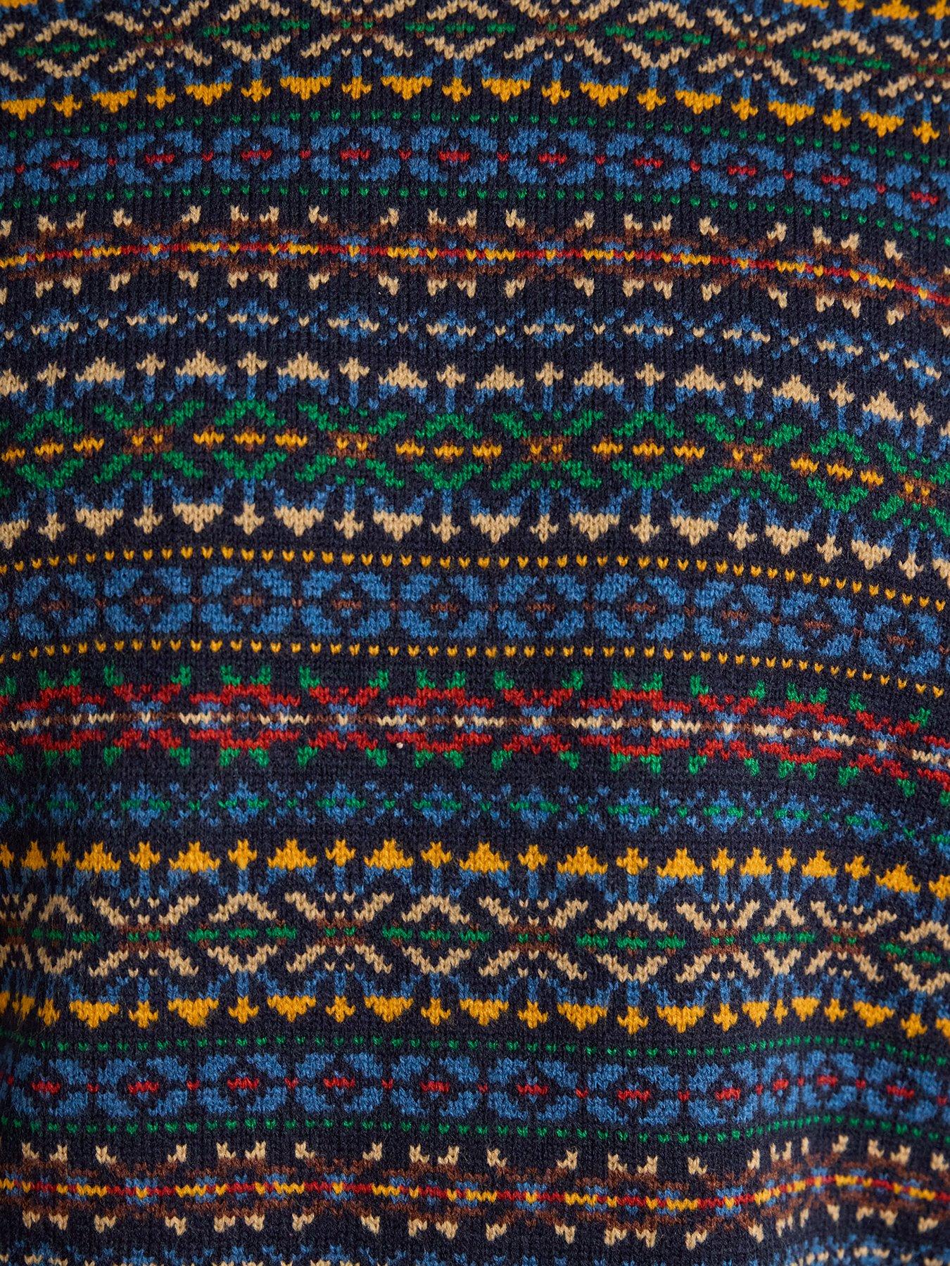 Image 5 of 7 of Joules Fairisle Crew Knitted Jumper- Navy