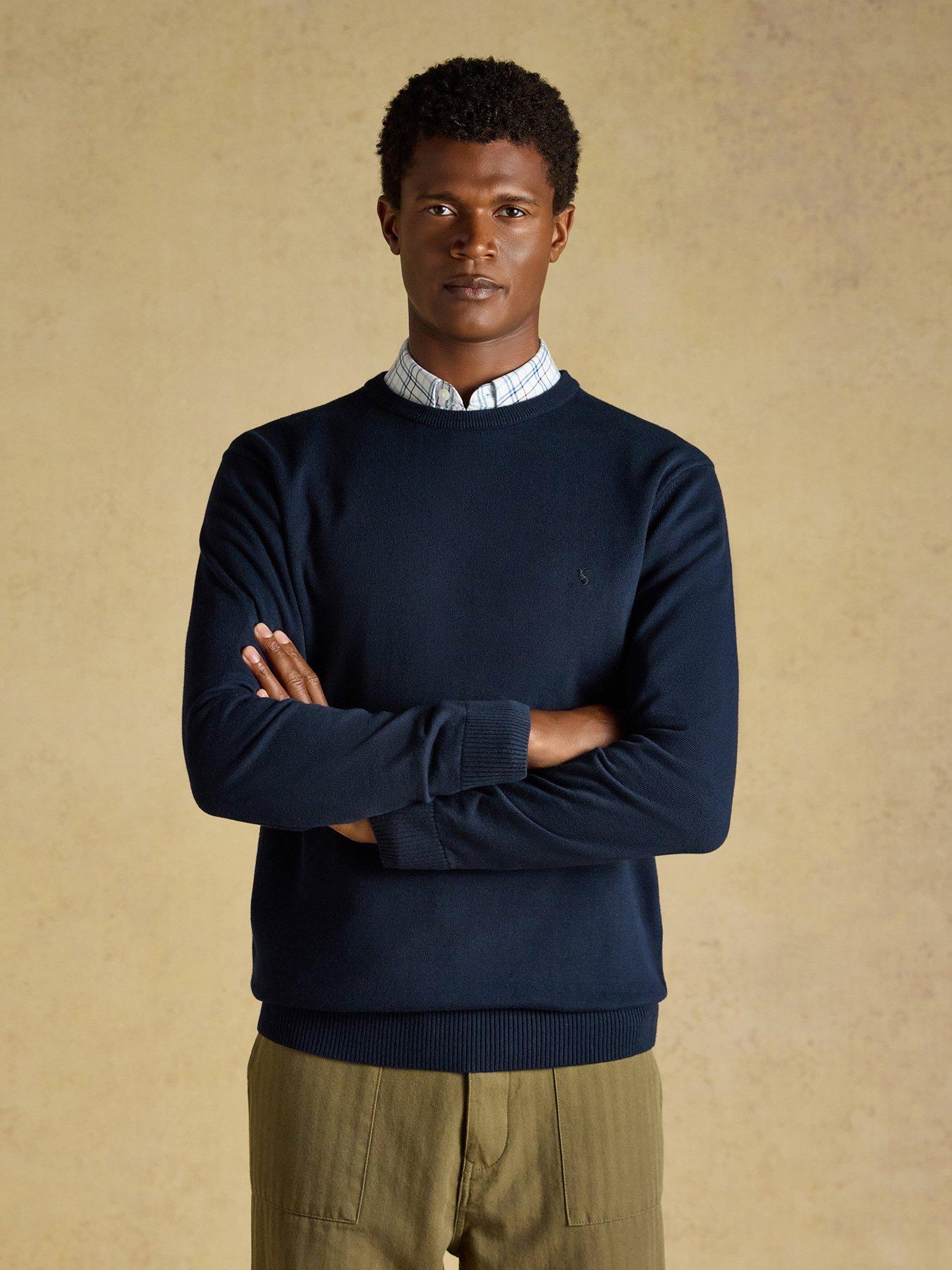 Image 1 of 6 of Joules Hillside Crew Knitted Jumper- Navy