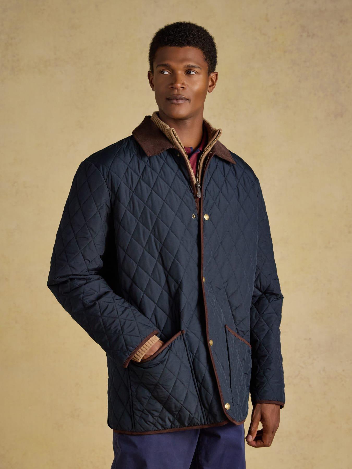 Joules Navy Quilted Jacket - Image 2