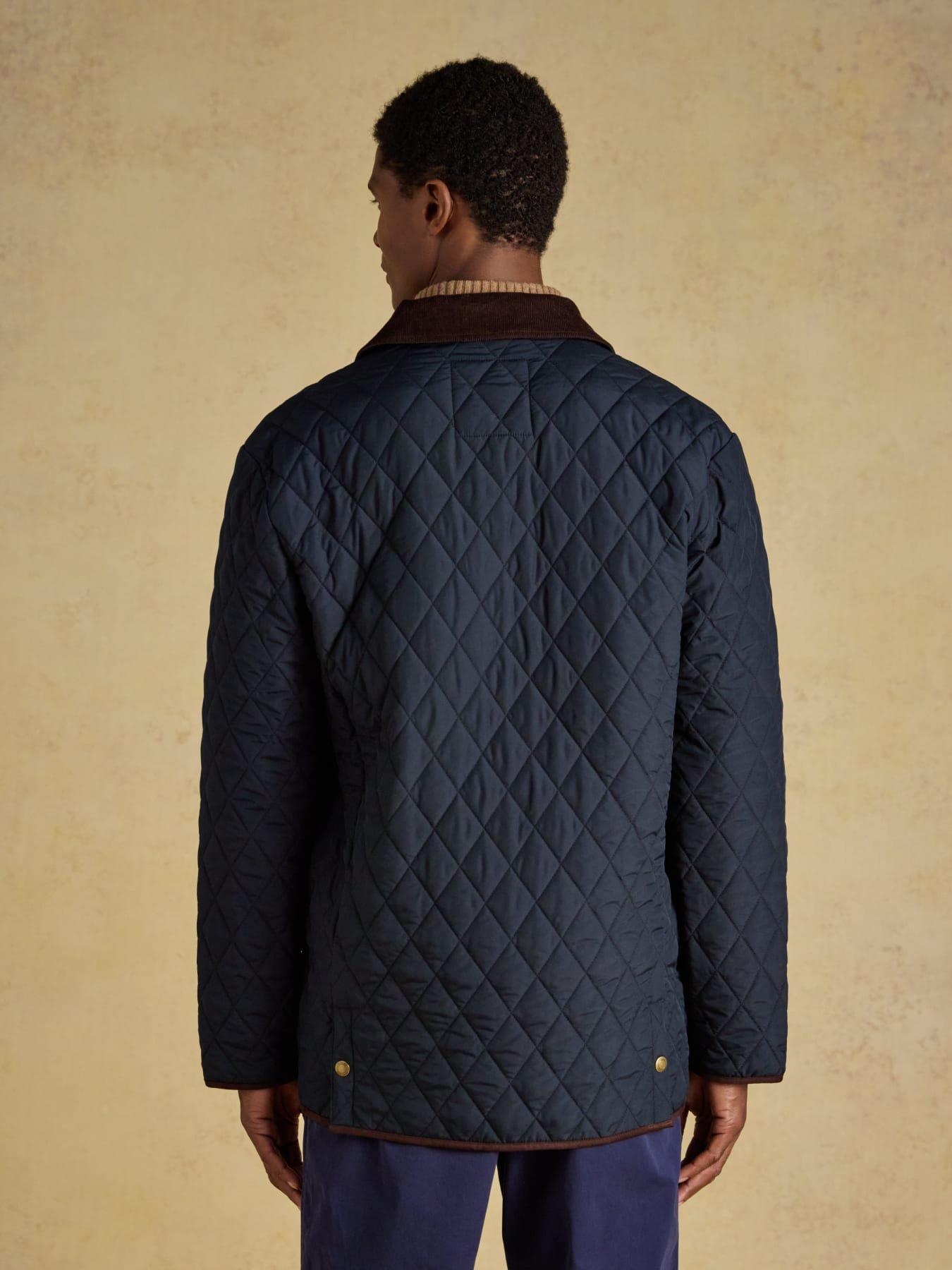 Image 2 of 7 of Joules Mens Lightweight Quilted Cord Collar Jacket - Navy
