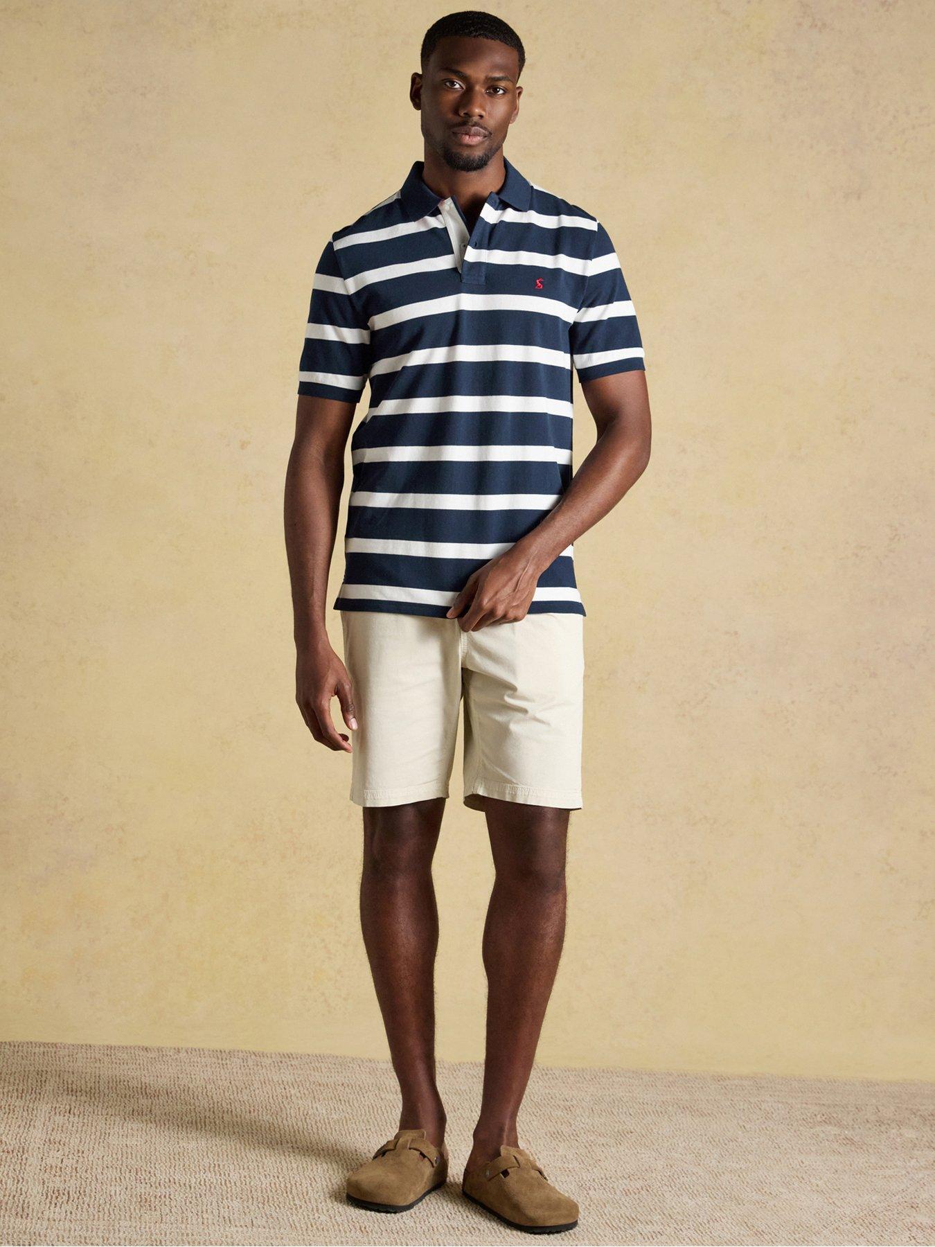 Image 3 of 7 of Joules Woody Stripe Short Sleeve Polo Shirt- Navy