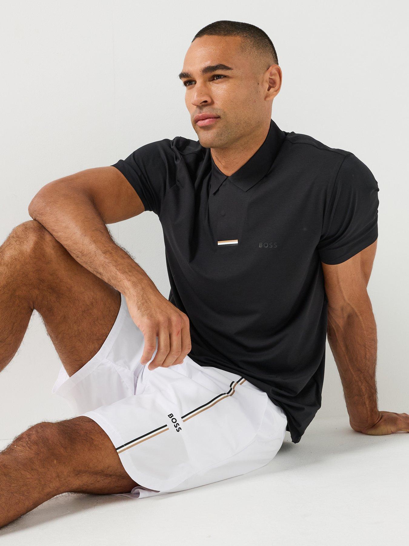 メンズウェア SWING GLUB / UNISEX SS POLO / black BOSS Mens Pl_goc Swing Snap Closure Tech Polo Shirt - Black | Very