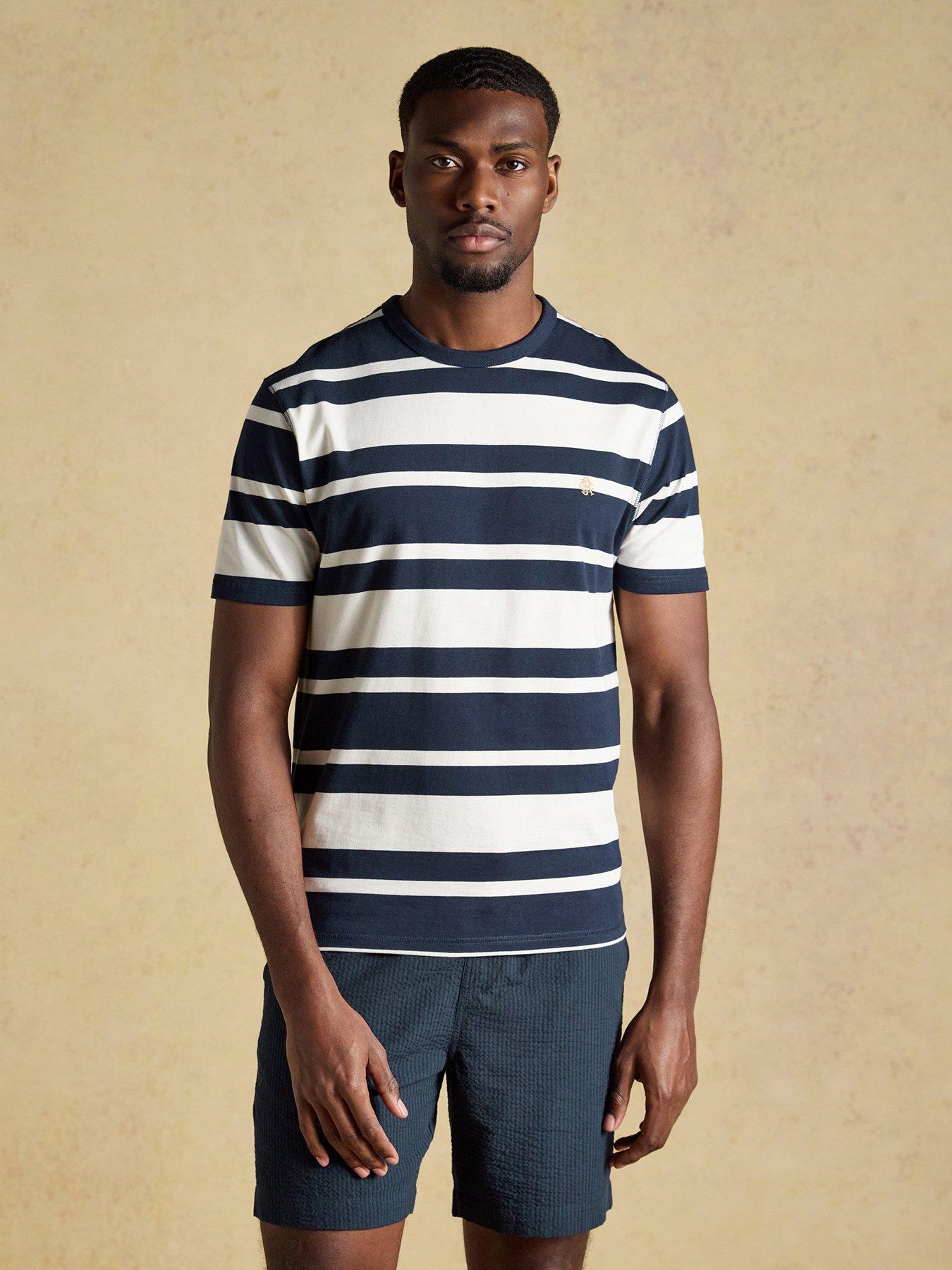 Image 1 of 7 of Joules Mens Rugby Club Stripe Regular Fit T-Shirt - Navy