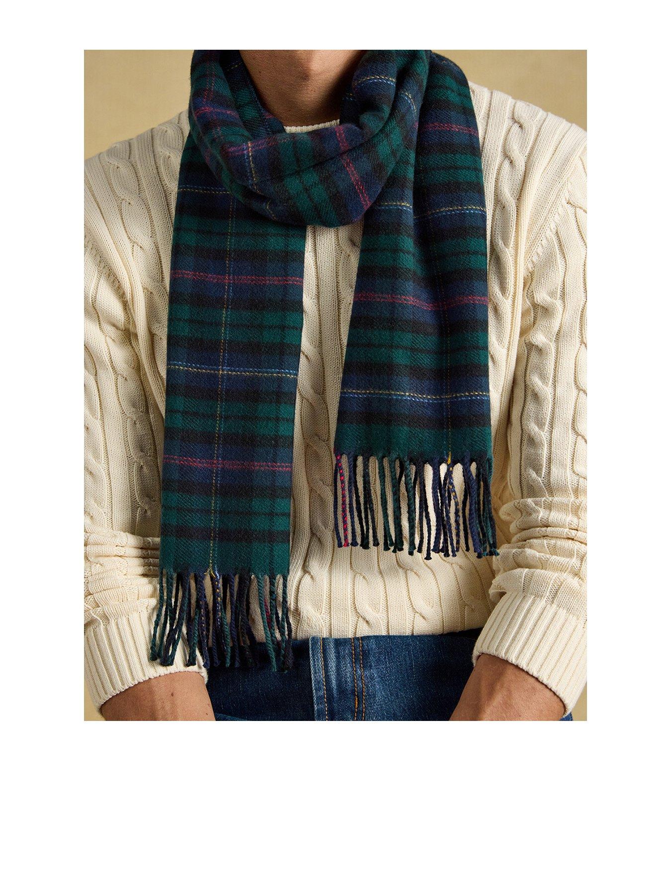 Image 1 of 6 of Joules Mens Langtree Heritage Check Brushed Scarf - Navy