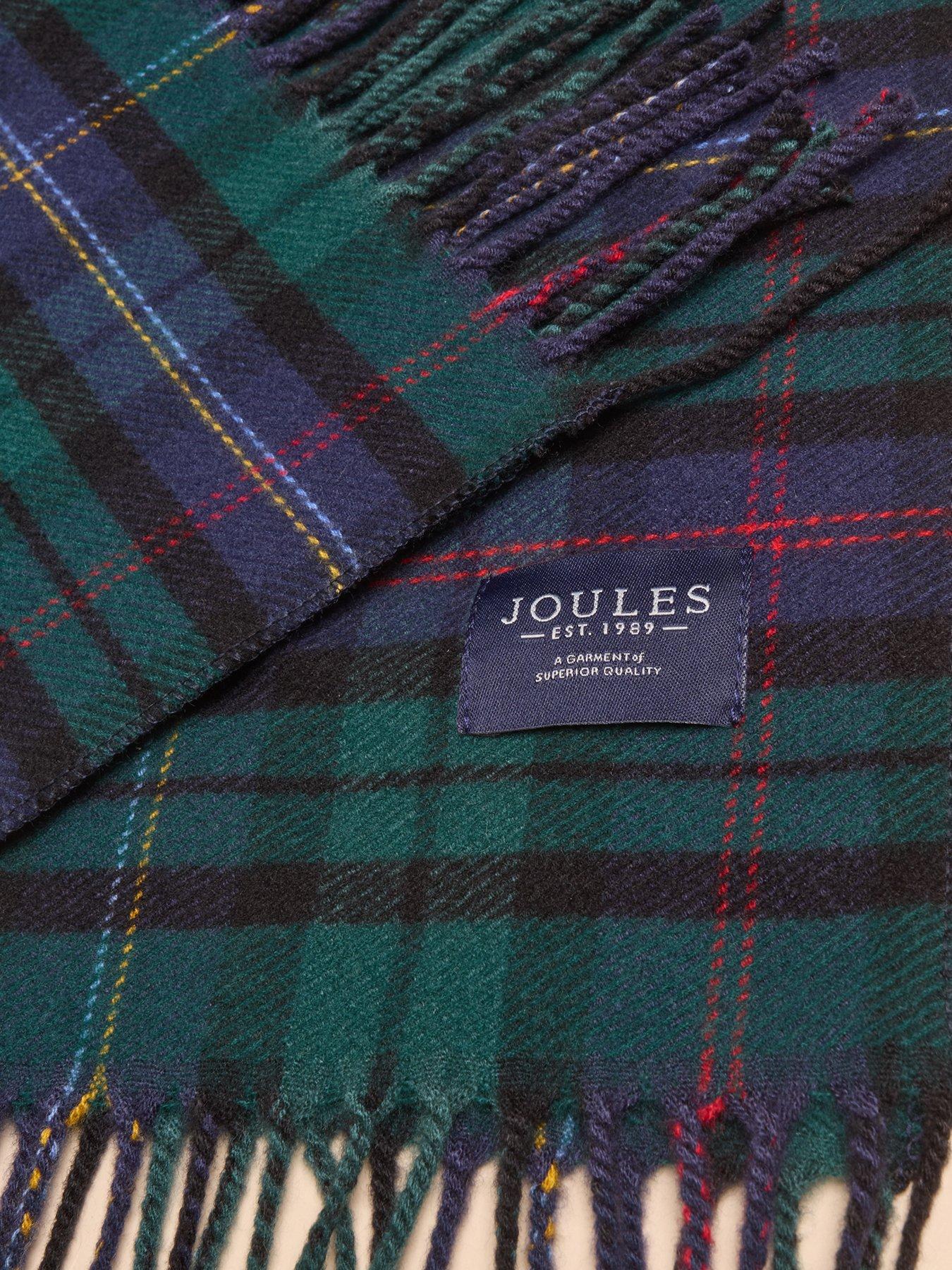 Image 4 of 6 of Joules Mens Langtree Heritage Check Brushed Scarf - Navy