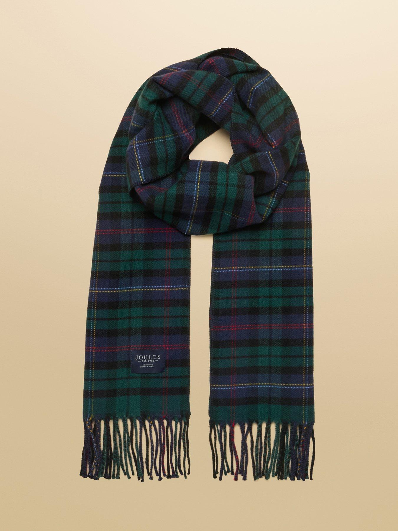 Image 5 of 6 of Joules Mens Langtree Heritage Check Brushed Scarf - Navy