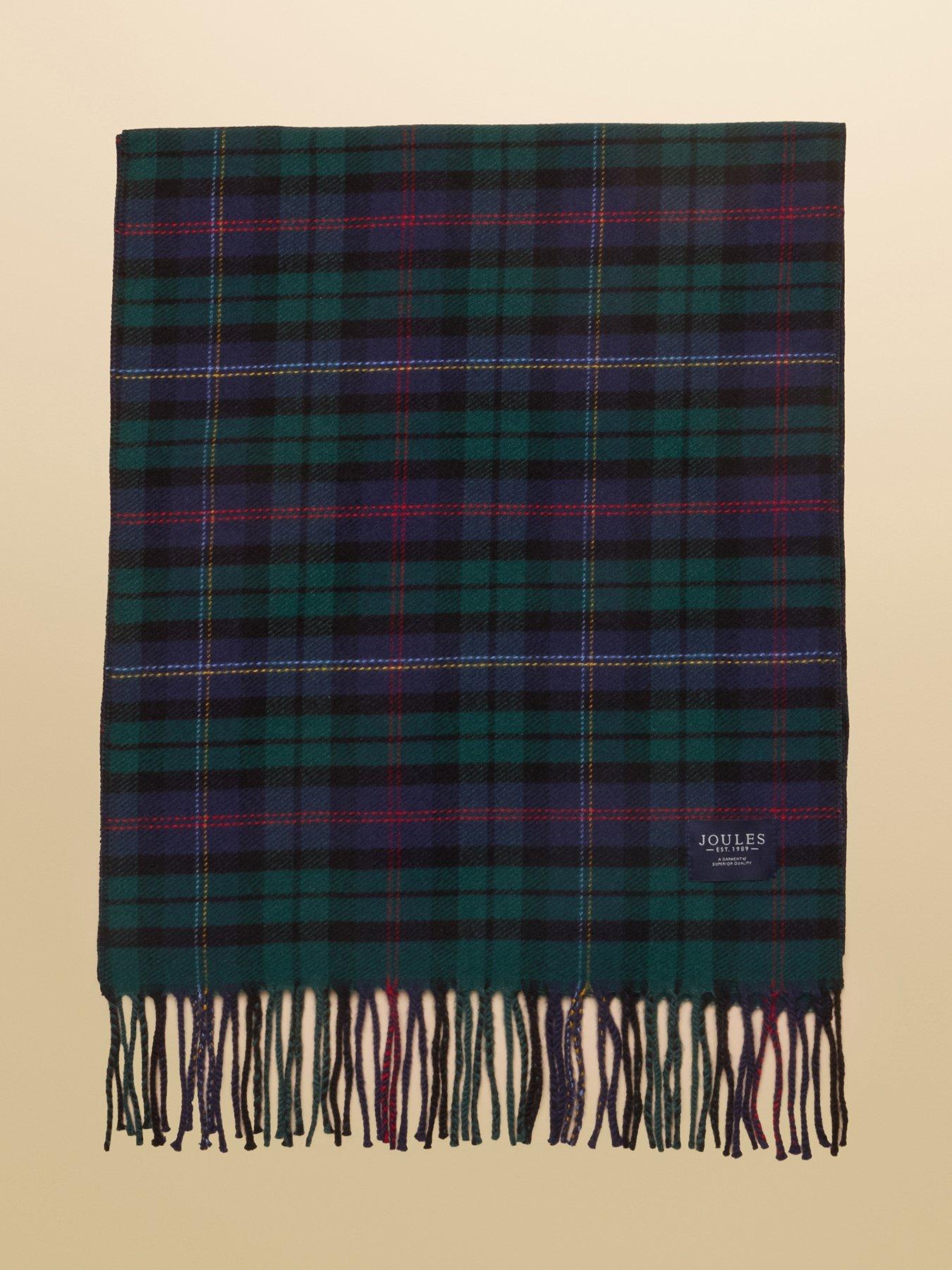 Image 6 of 6 of Joules Mens Langtree Heritage Check Brushed Scarf - Navy