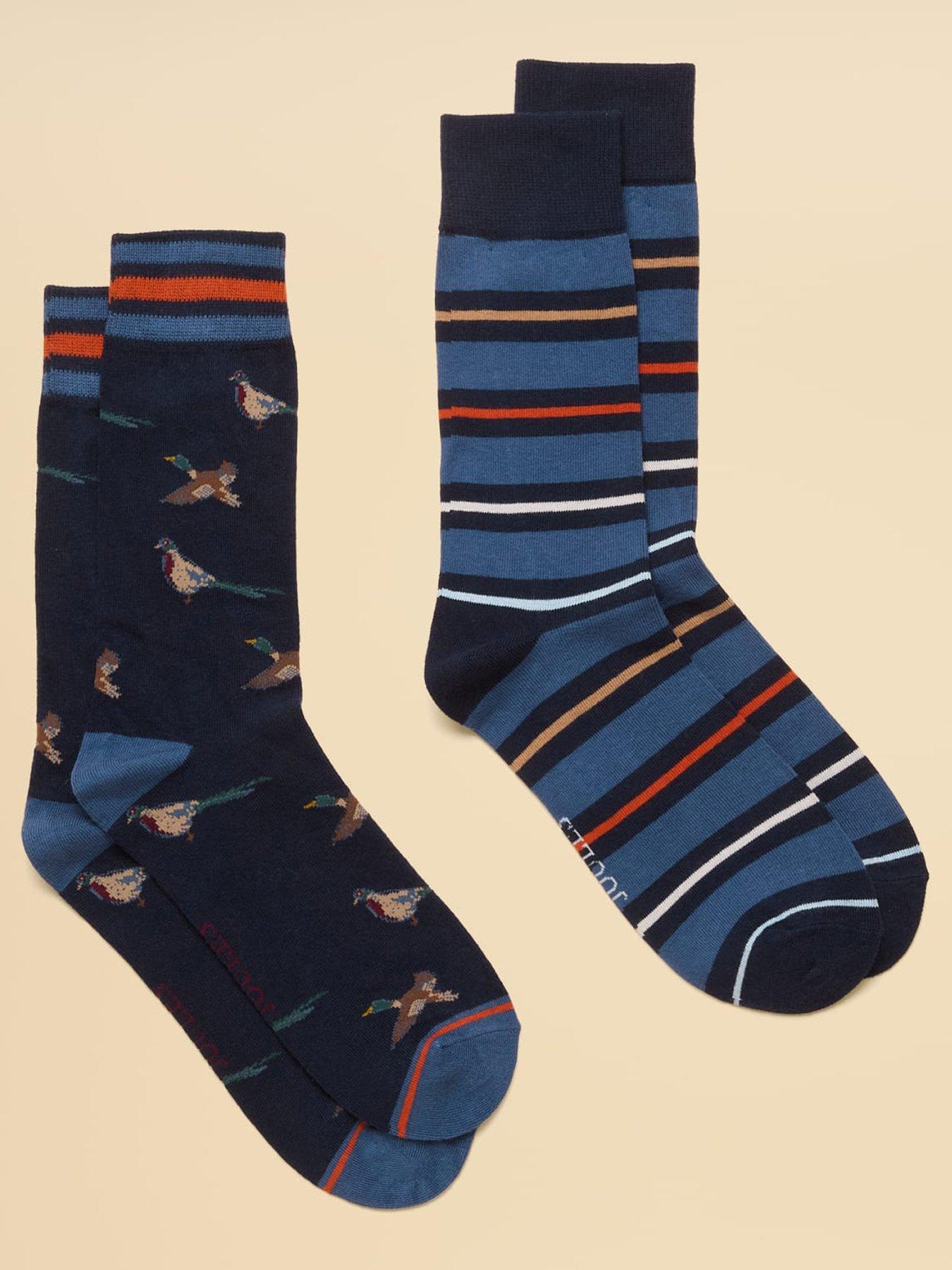 Image 1 of 3 of Joules Joules Kingsbury 2 Pack Pheasant Crew Socks- Navy