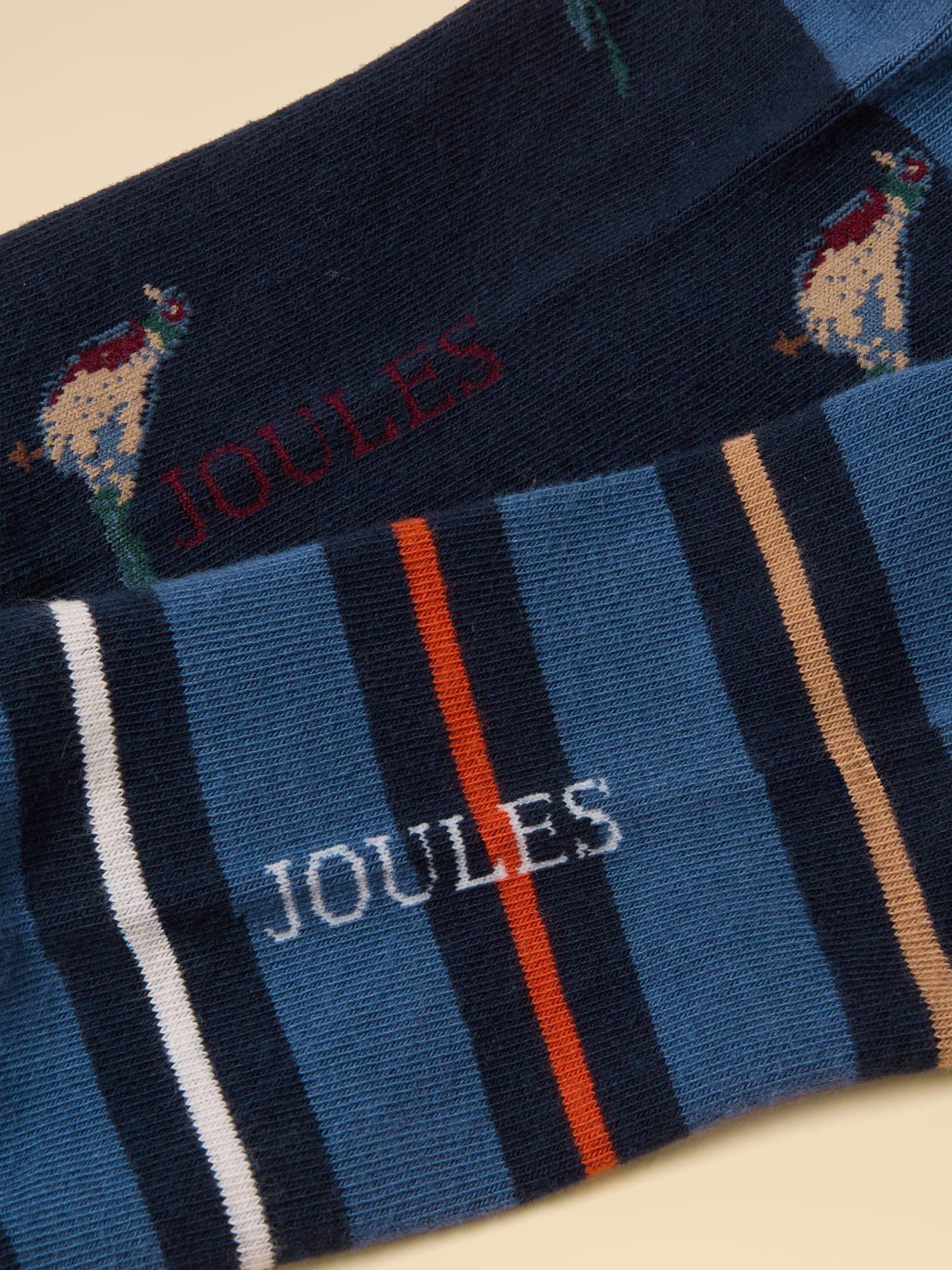 Image 3 of 3 of Joules Joules Kingsbury 2 Pack Pheasant Crew Socks- Navy