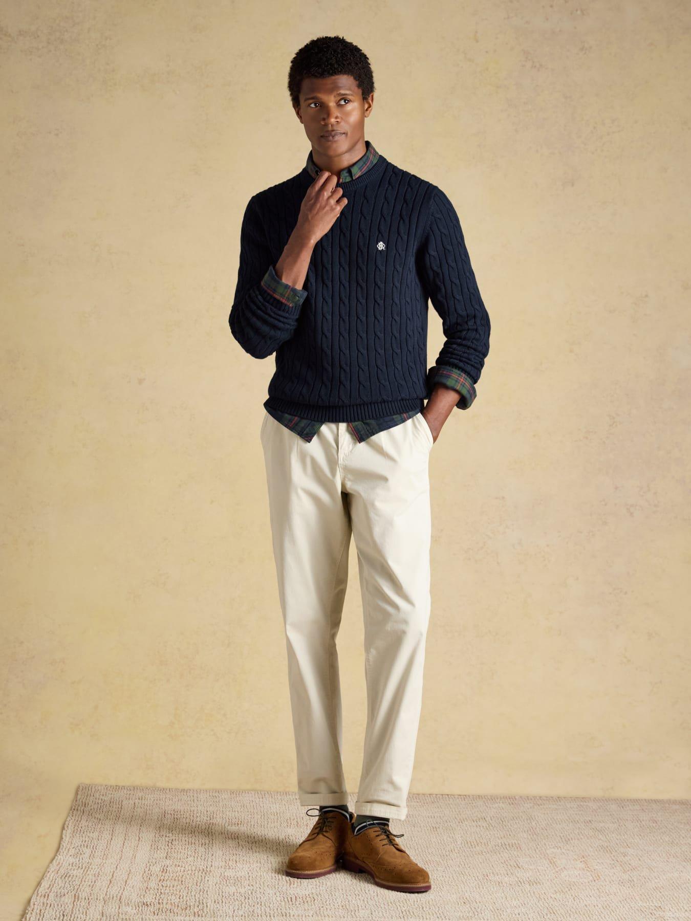 Image 3 of 7 of Joules Cable Crew Knitted Jumper- Navy