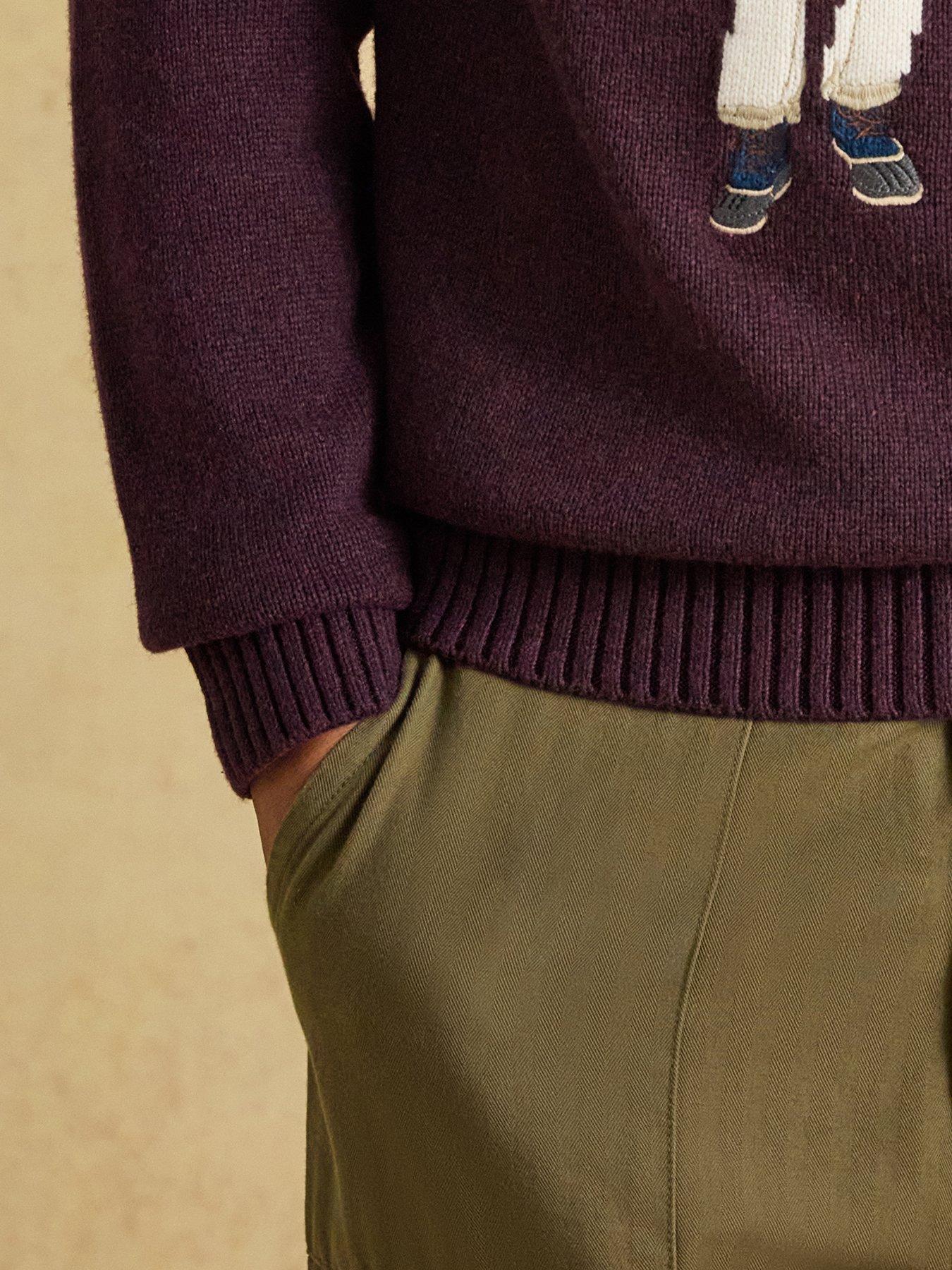 Image 5 of 7 of Joules Intarsia Jonty Crew Knitted Jumper- Purple