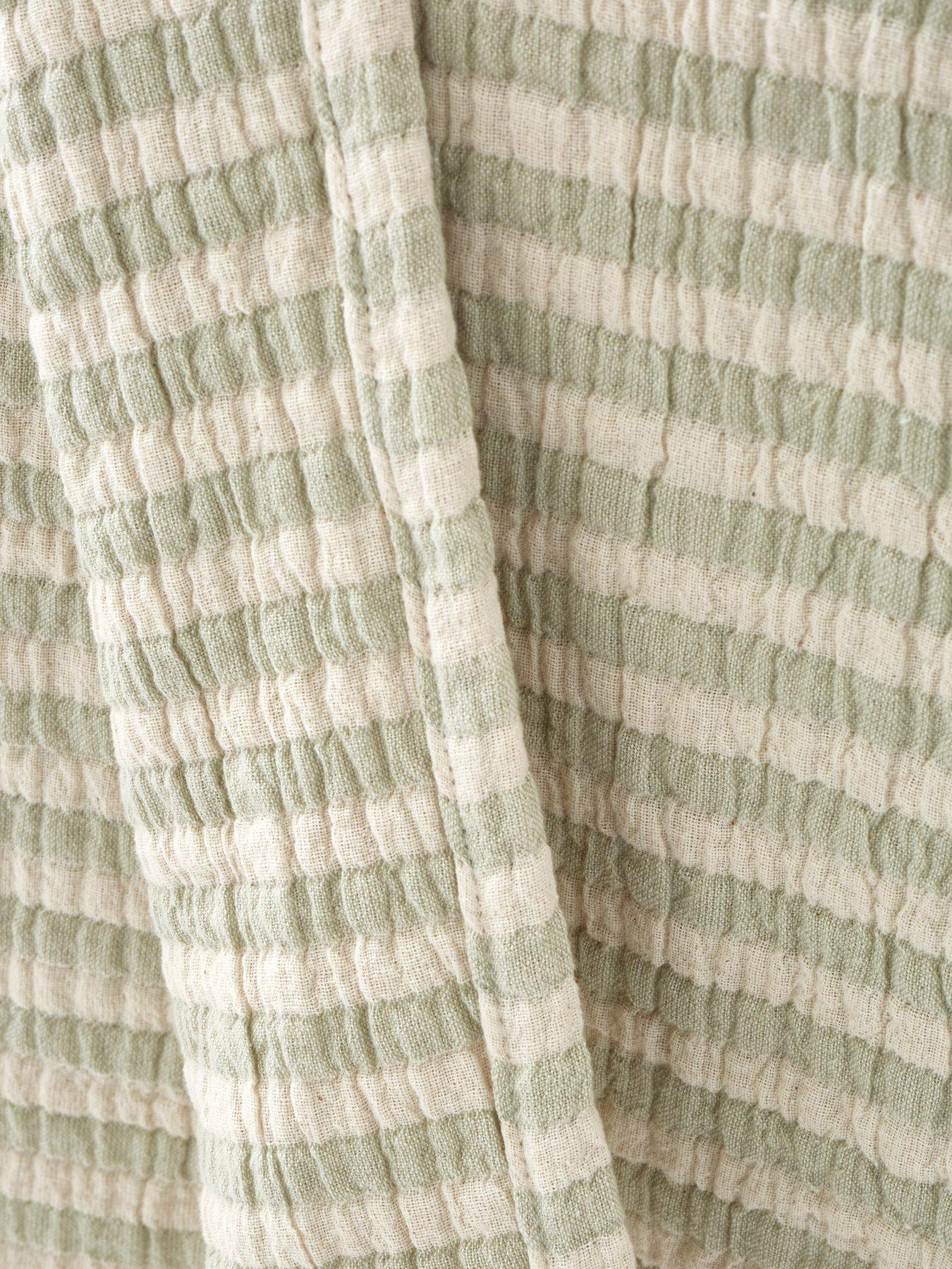 Image 3 of 4 of Bianca Fine Linens Cotton Muslin Stripe 100% Cotton Throw
