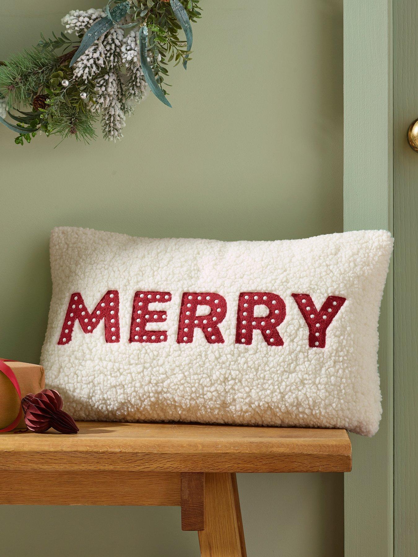 Catherine Lansfield 'Merry Boucle' Cushion in White | Size: 30cm x 50cm - Image 6