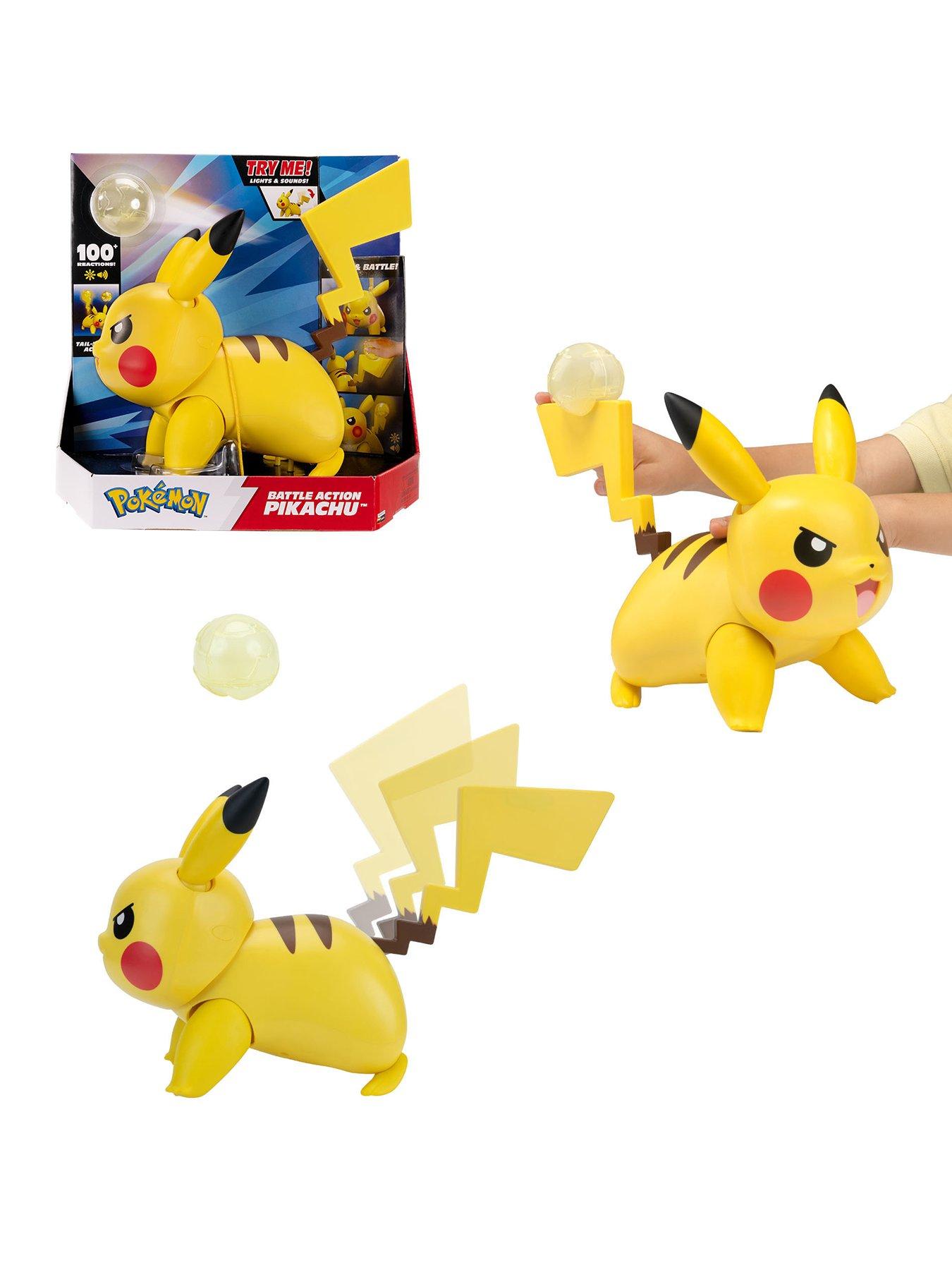 Image 1 of 8 of Pokemon Light-Up Battle Action Pikachu Interactive Deluxe Figure