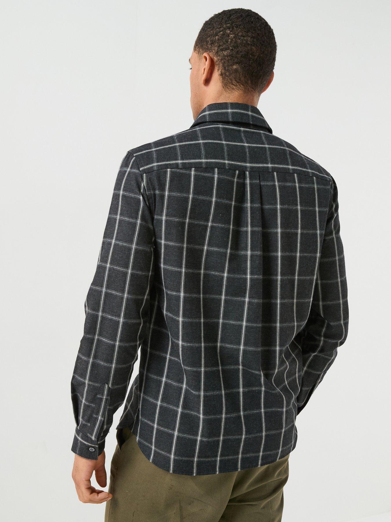 Image 2 of 6 of Lyle & Scott Lyle &amp; Scott Broad Windowpane Check Shirt - Black