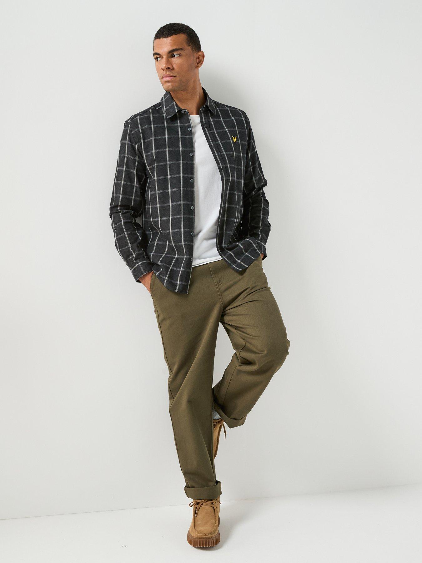 Image 3 of 6 of Lyle & Scott Lyle &amp; Scott Broad Windowpane Check Shirt - Black