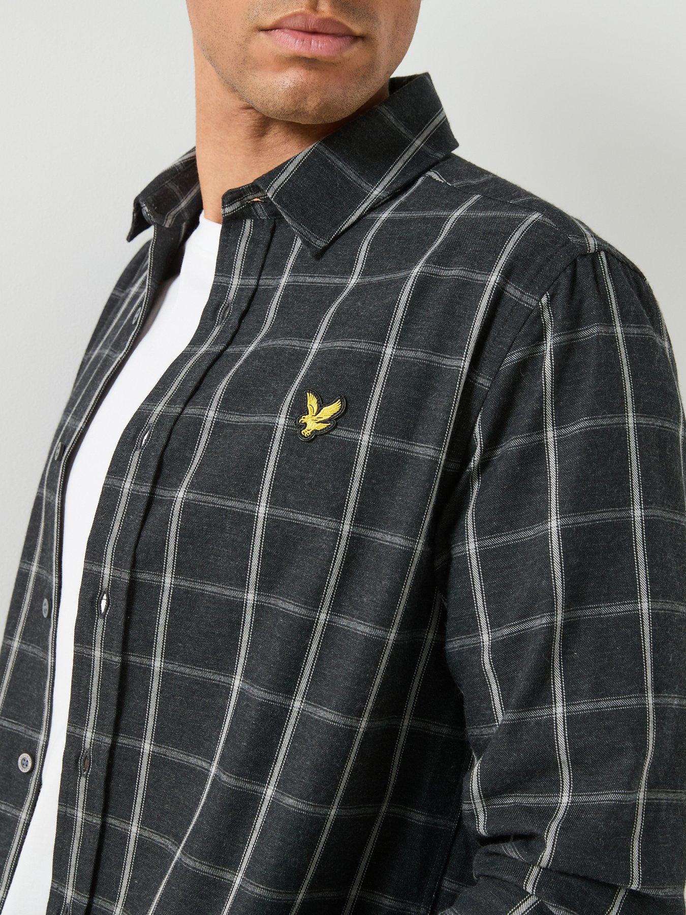 Image 5 of 6 of Lyle & Scott Lyle &amp; Scott Broad Windowpane Check Shirt - Black