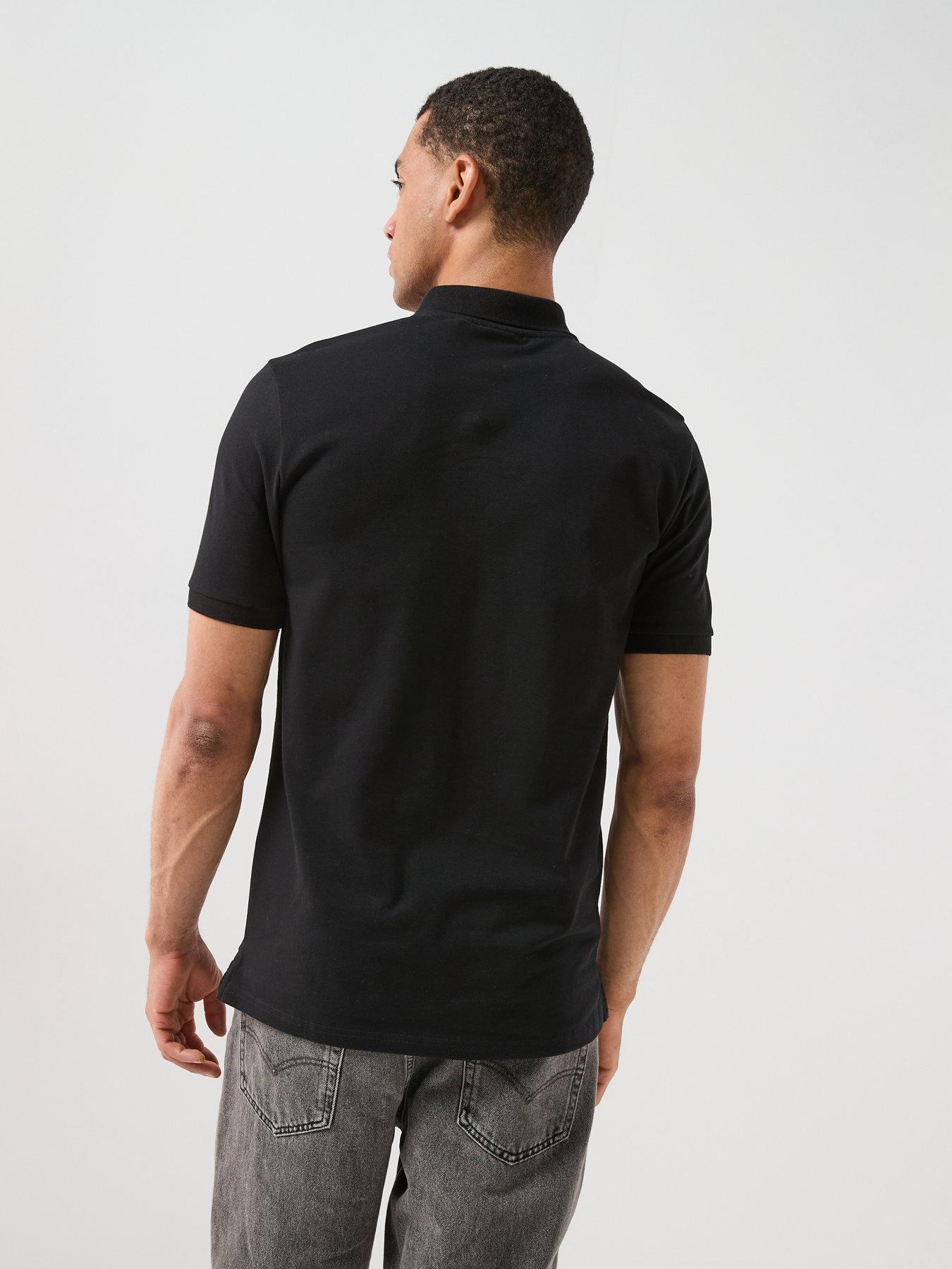 Image 2 of 6 of Lyle & Scott Lyle &amp; Scott Quarter Zip Polo Shirt - Black