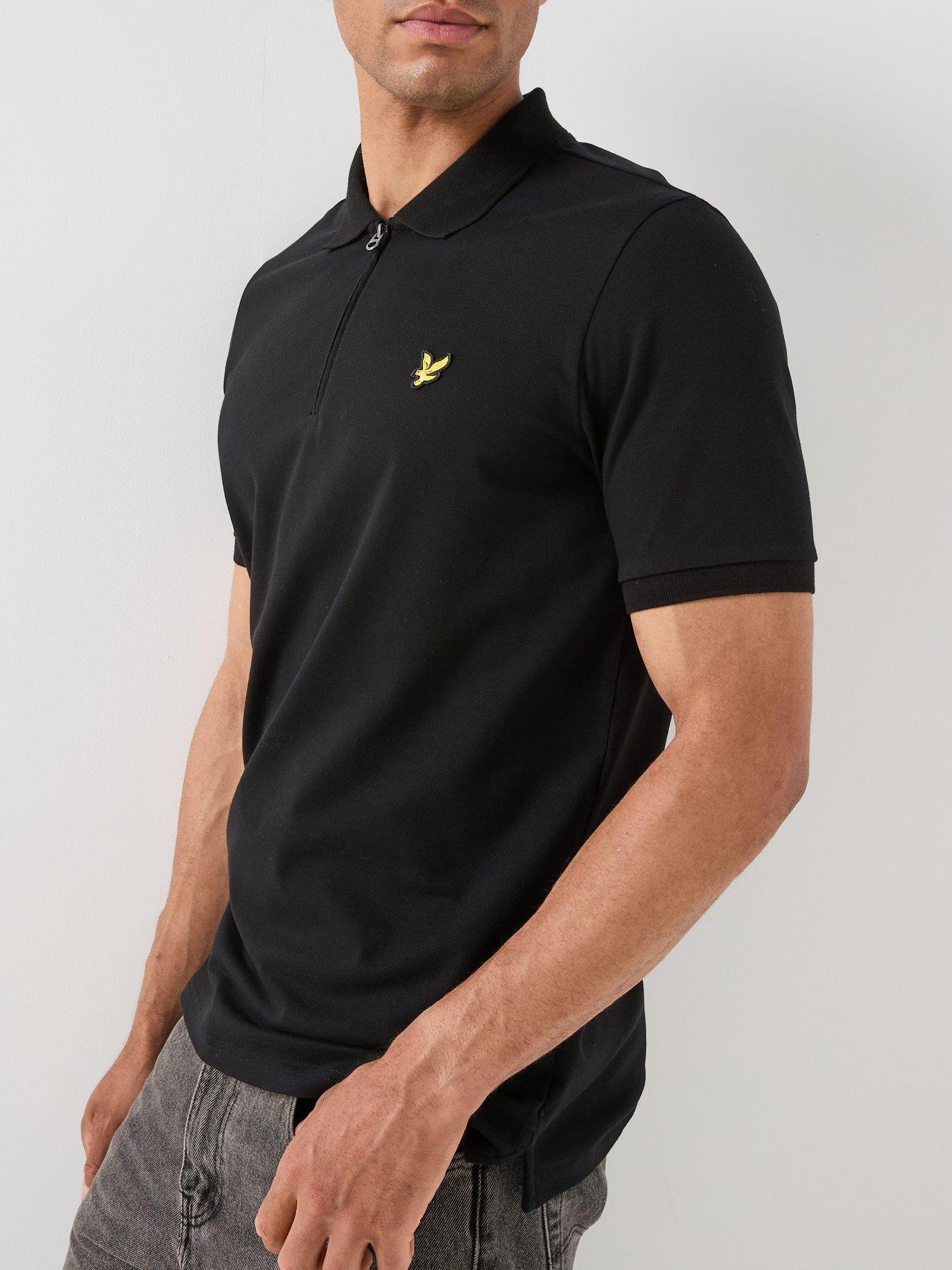 Image 5 of 6 of Lyle & Scott Lyle &amp; Scott Quarter Zip Polo Shirt - Black