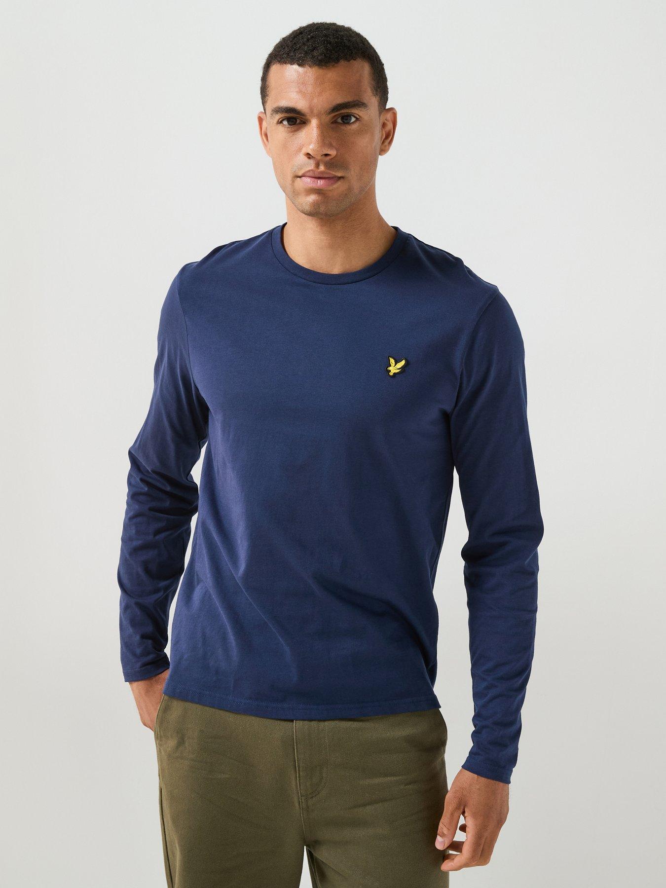 Image 1 of 6 of Lyle & Scott Plain Long Sleeve T-Shirt - Navy