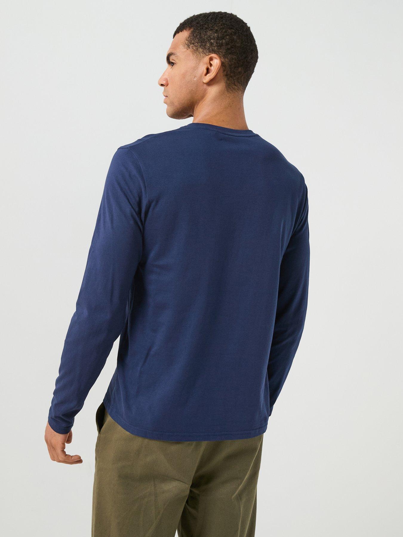 Image 2 of 6 of Lyle & Scott Plain Long Sleeve T-Shirt - Navy