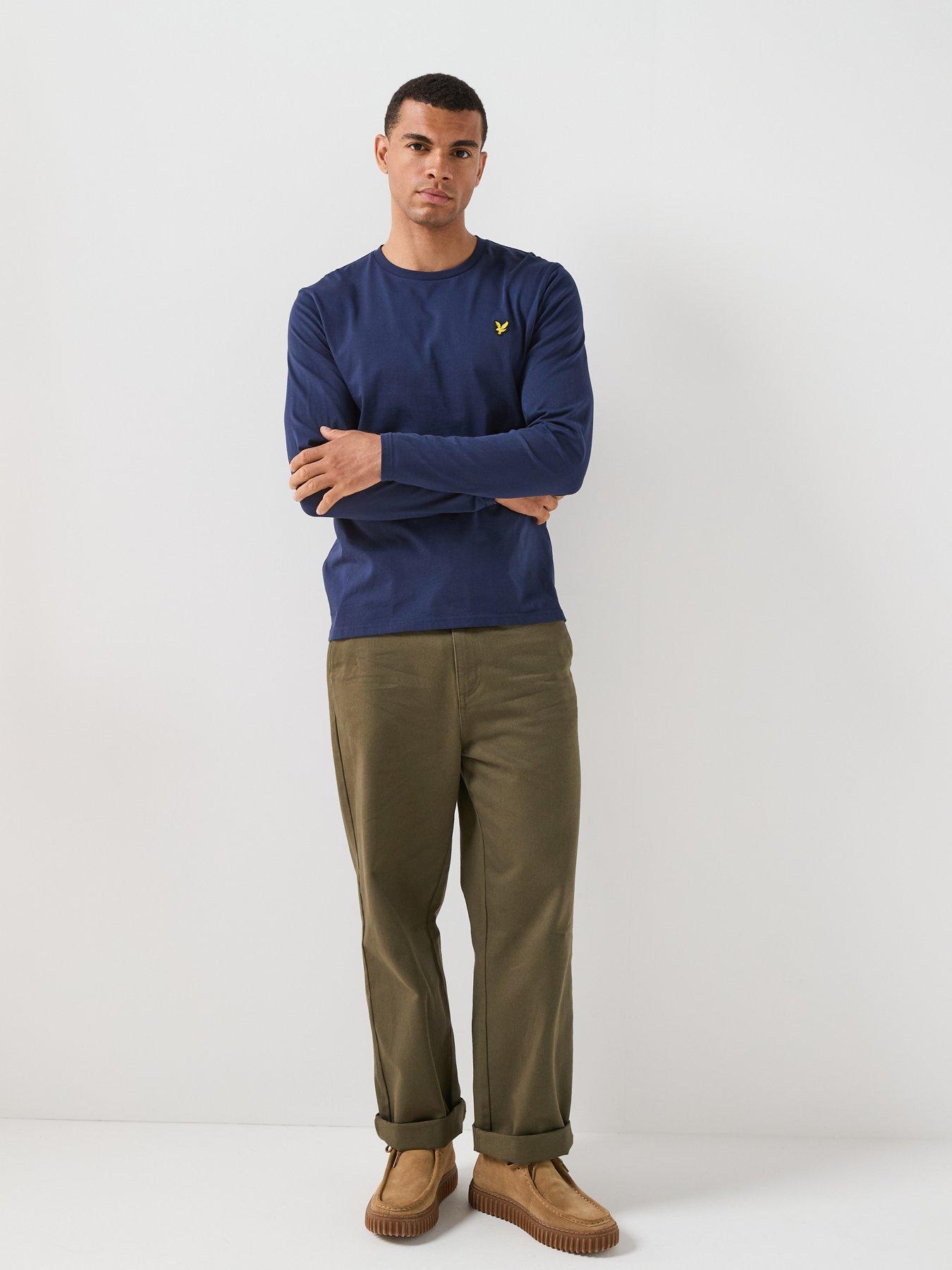 Image 3 of 6 of Lyle & Scott Plain Long Sleeve T-Shirt - Navy