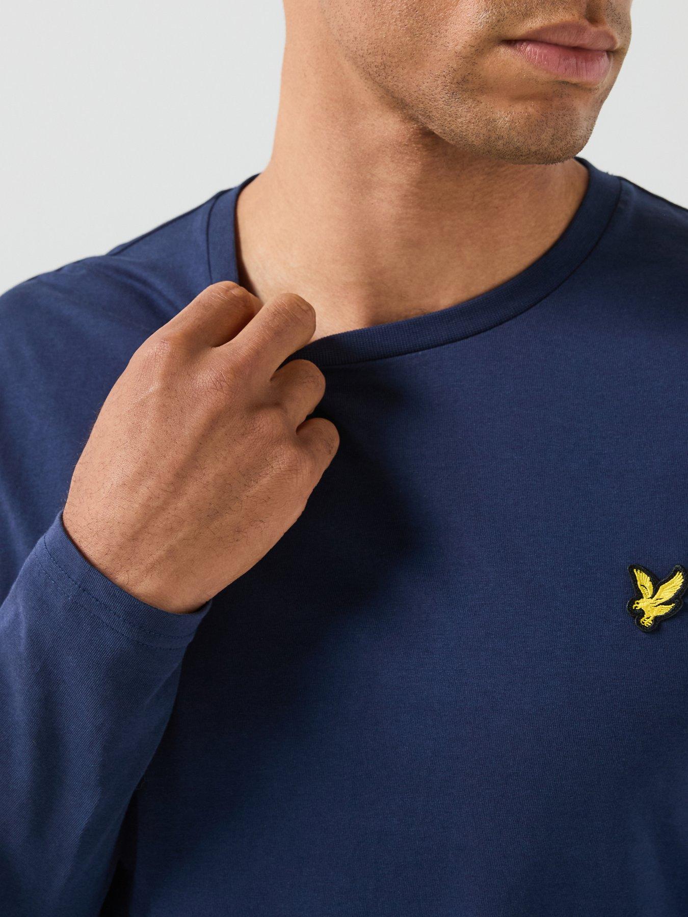 Image 4 of 6 of Lyle & Scott Plain Long Sleeve T-Shirt - Navy