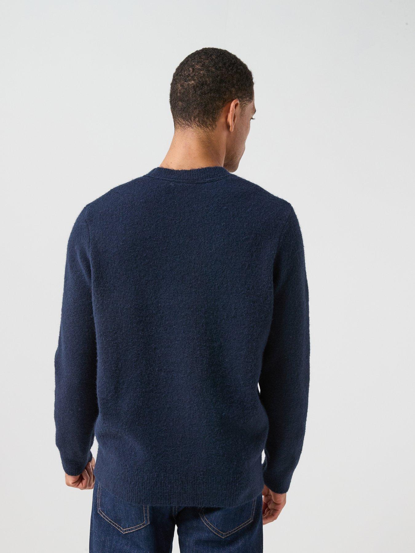 Image 2 of 6 of Lyle & Scott Lyle &amp; Scott Brushed Crew Neck Knitted Jumper - Navy