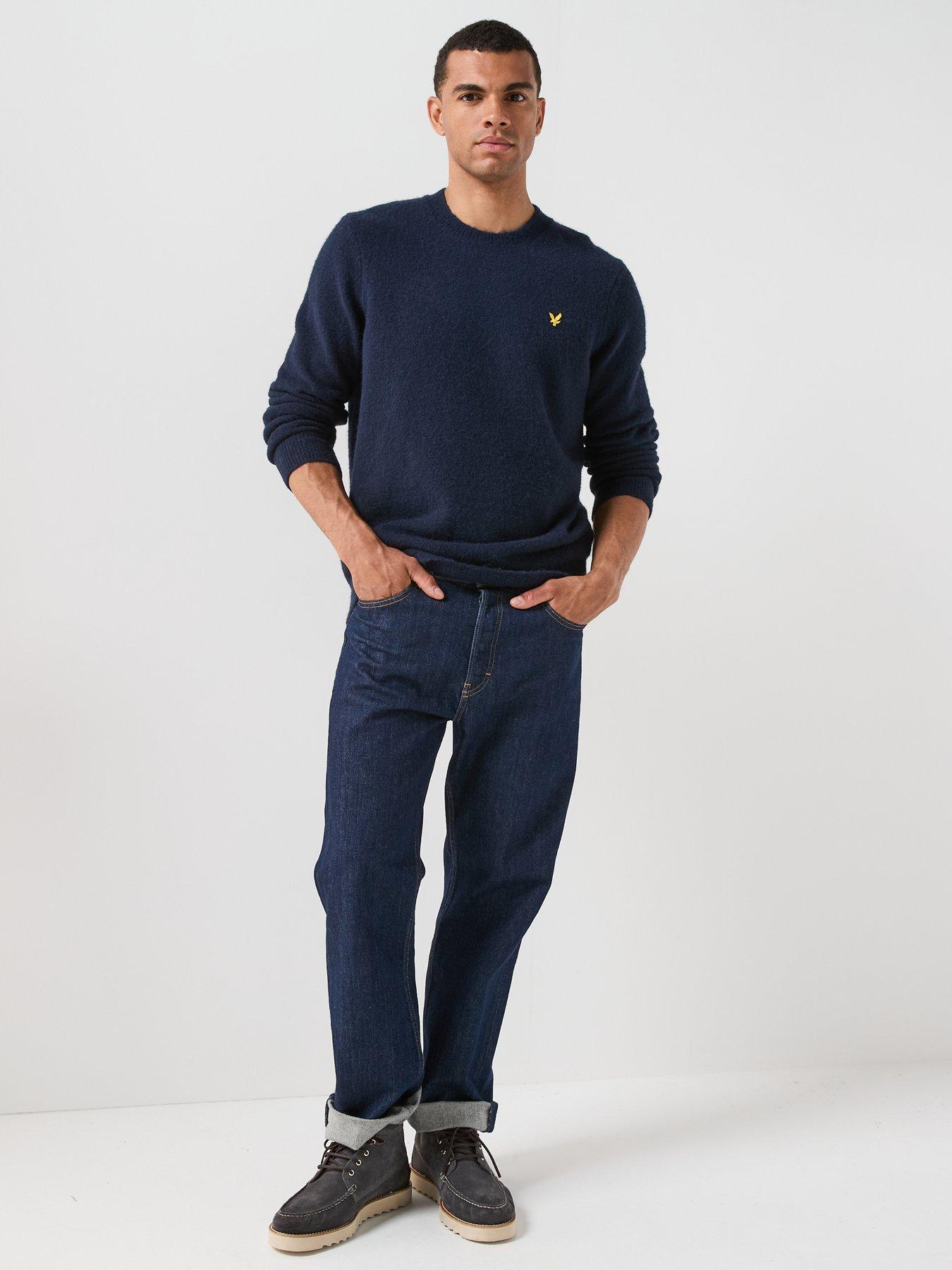 Image 3 of 6 of Lyle & Scott Lyle &amp; Scott Brushed Crew Neck Knitted Jumper - Navy