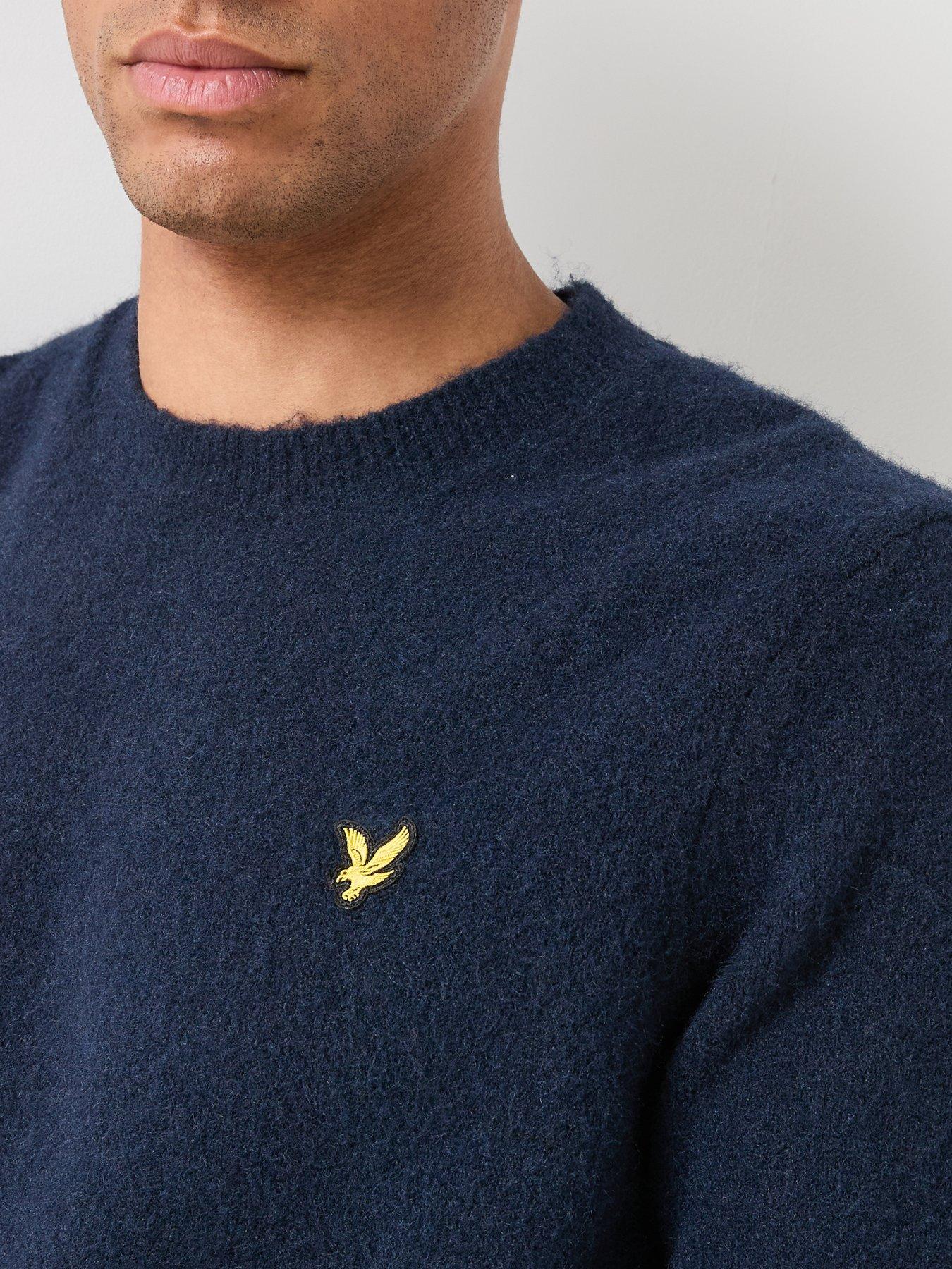 Image 5 of 6 of Lyle & Scott Lyle &amp; Scott Brushed Crew Neck Knitted Jumper - Navy