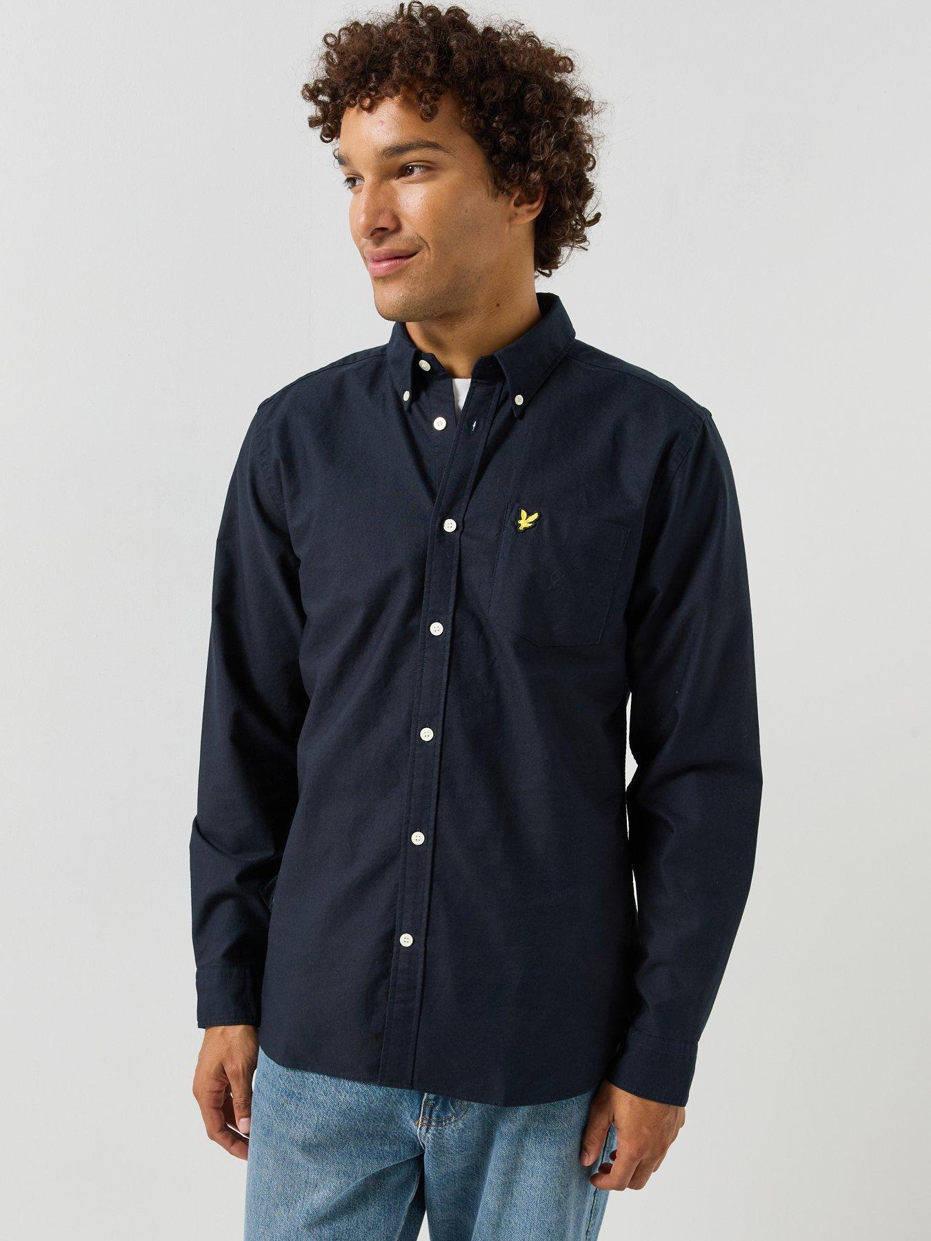 Lyle & Scott Lyle & Scott Plain Oxford Shirt - Navy - Image 3