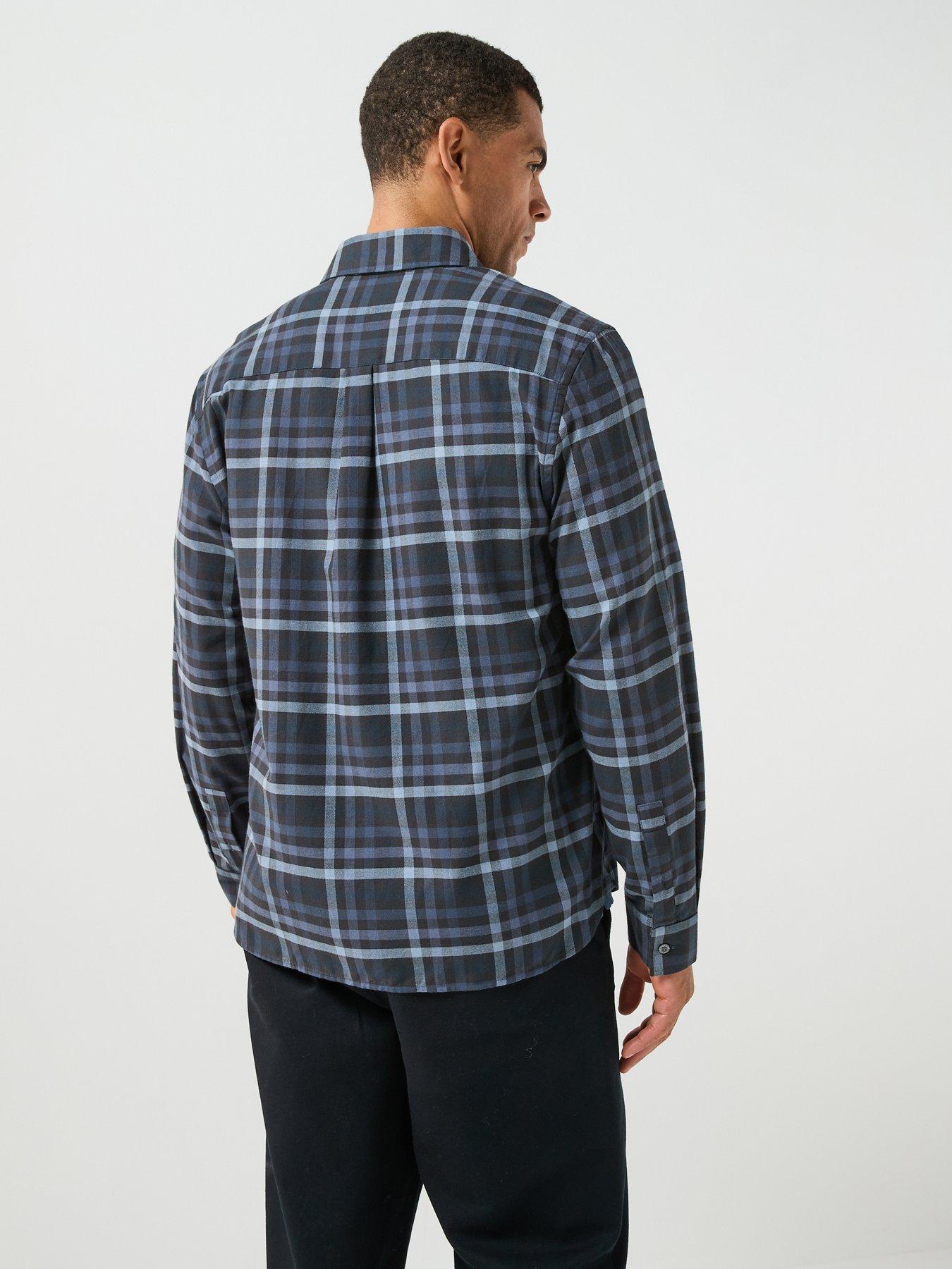 Image 2 of 6 of Lyle & Scott Lyle &amp; Scott Tonal Check Shirt - Navy