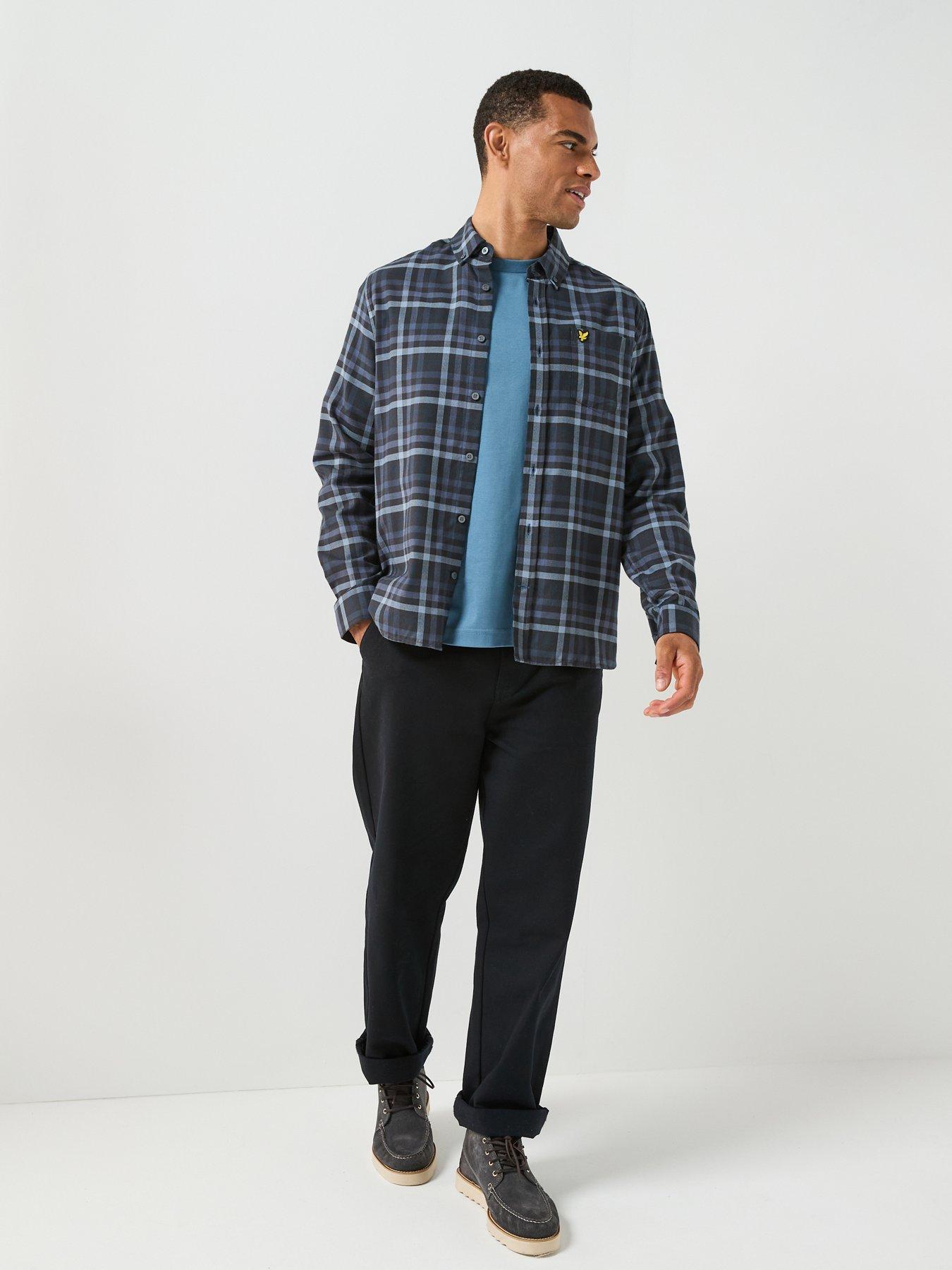 Image 3 of 6 of Lyle & Scott Lyle &amp; Scott Tonal Check Shirt - Navy
