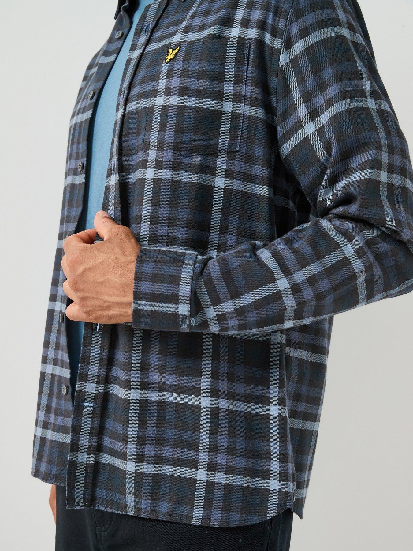 Image 6 of 6 of Lyle & Scott Lyle &amp; Scott Tonal Check Shirt - Navy