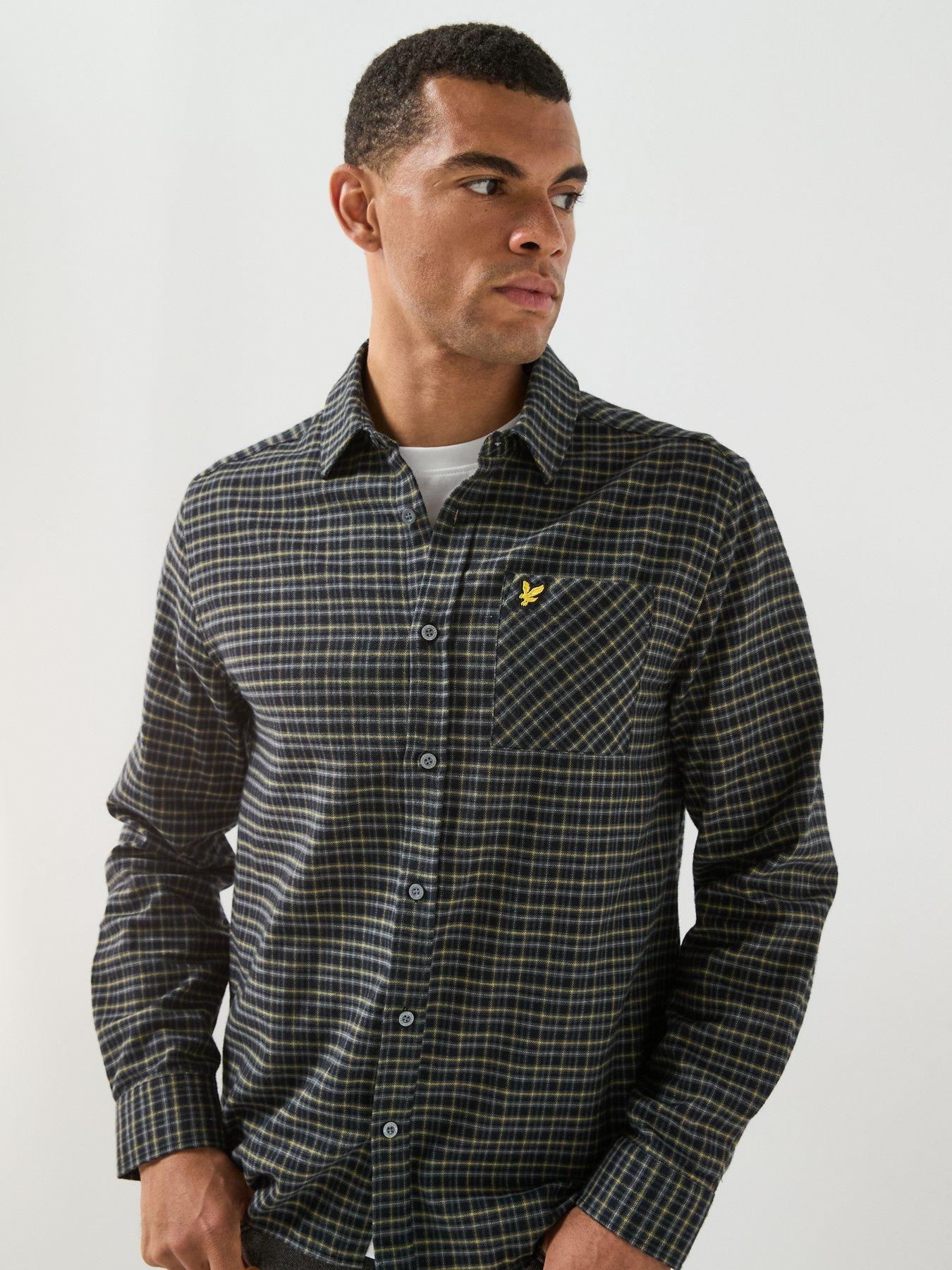 Image 4 of 6 of Lyle & Scott Lyle &amp; Scott Tartan Flannel Shirt - Black