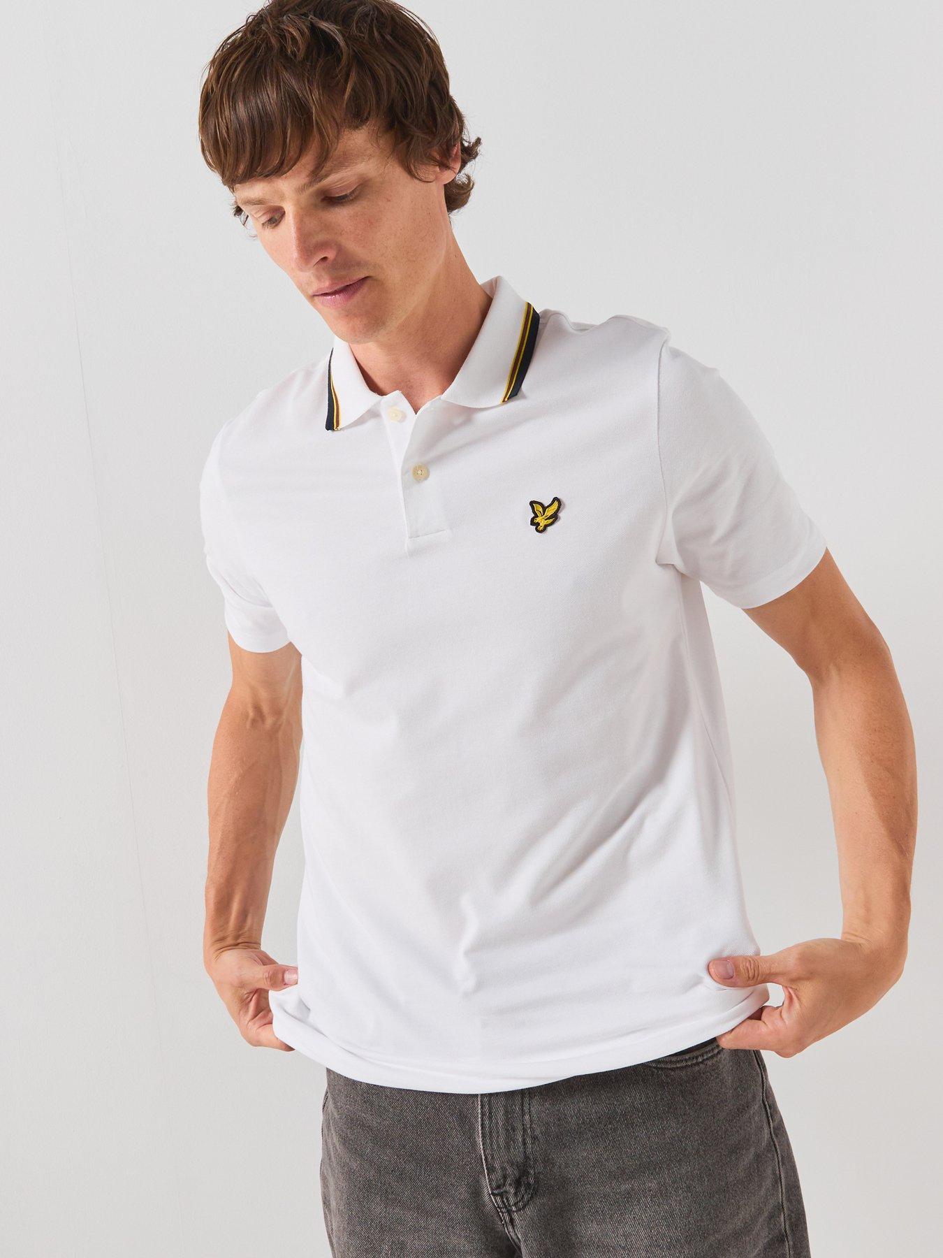 Lyle & Scott Tipped Track Polo Shirt, White, Size Xl, Men