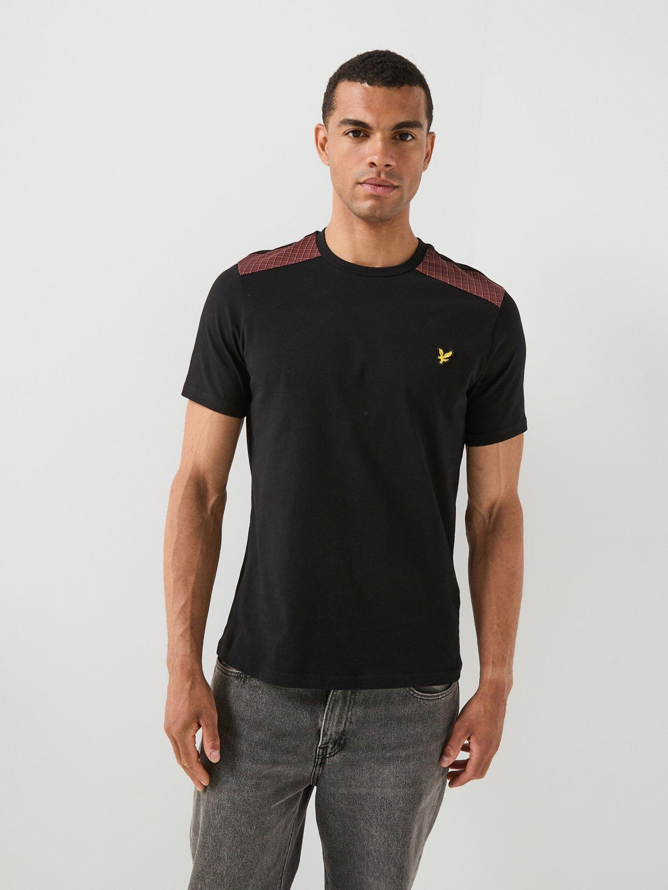 Lyle & Scott Check Panelled T-Shirt - Black