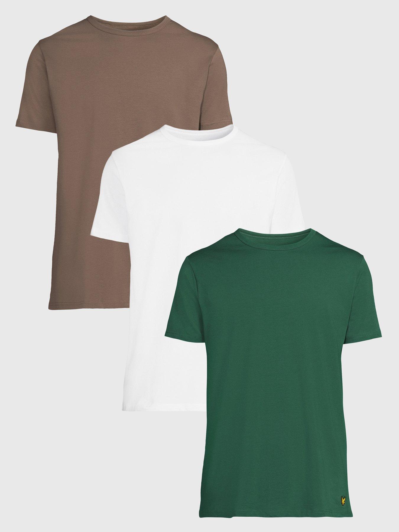 Image 1 of 5 of Lyle & Scott Lyle &amp; Scott Basic 3 Pack T-shirt - Green