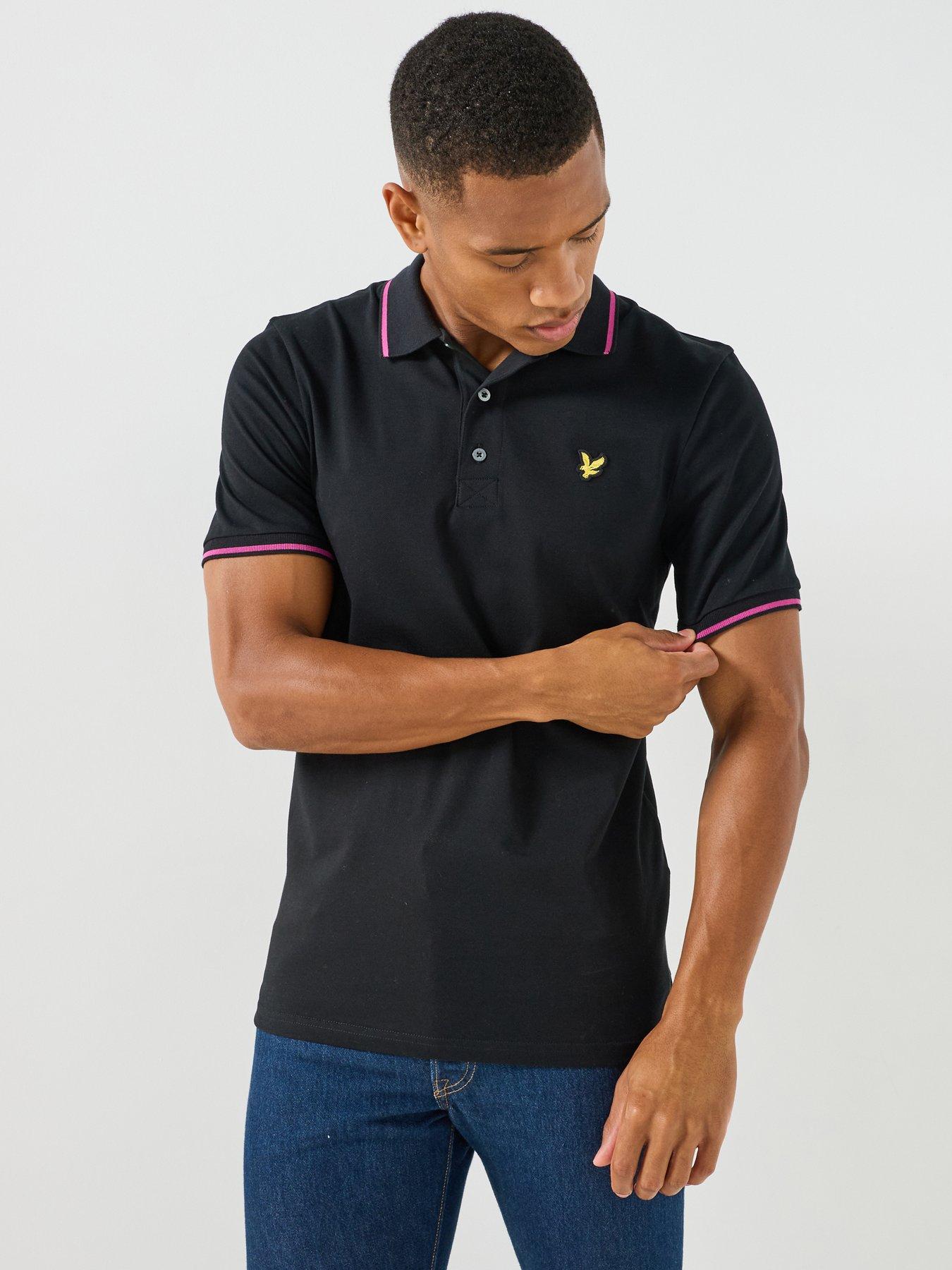 Lyle & Scott Men'S Tipped Polo Shirt With Eagle Logo Detail - Black