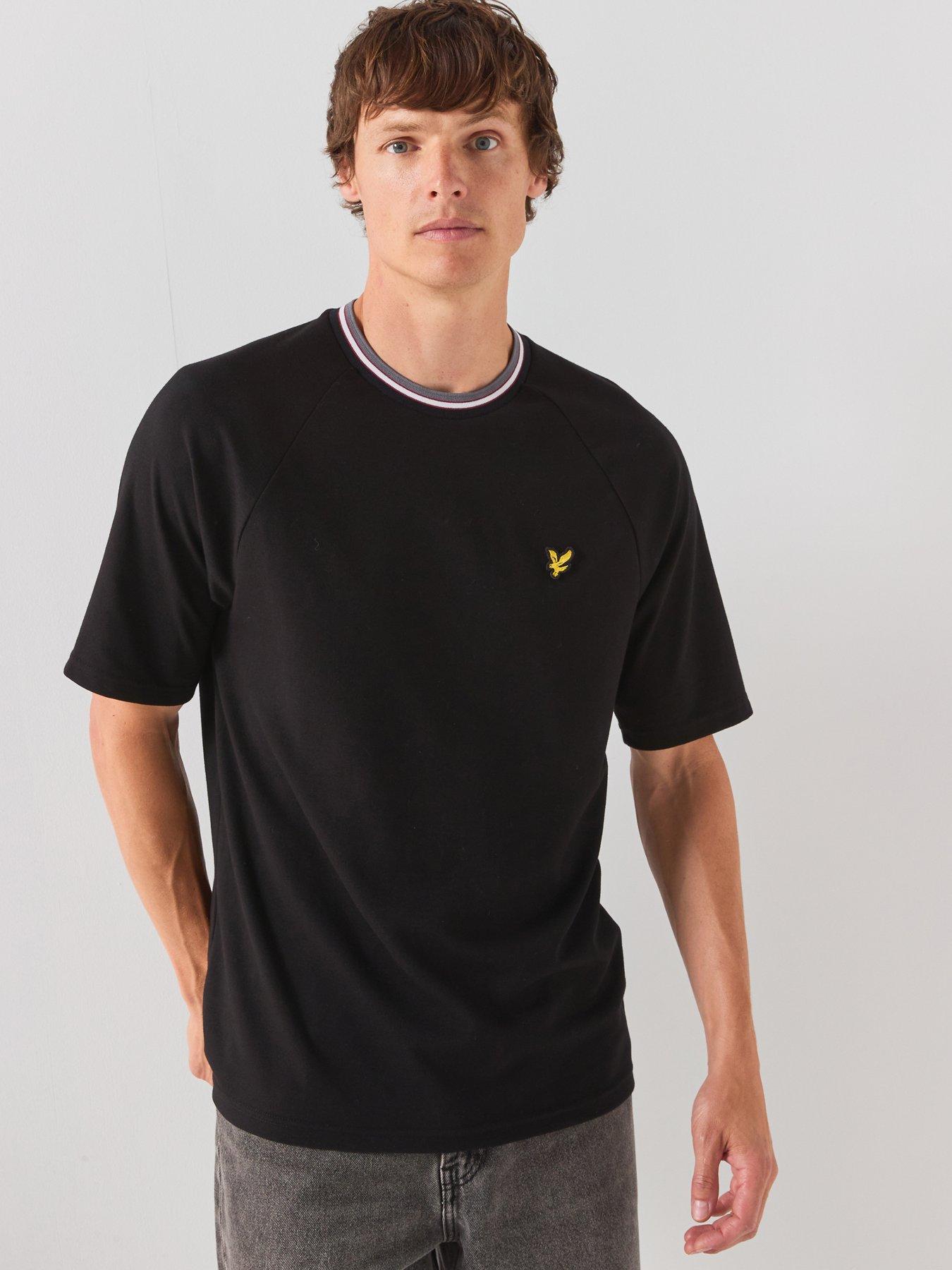 Lyle & Scott Tipped Track T-Shirt, Black, Size Xl, Men