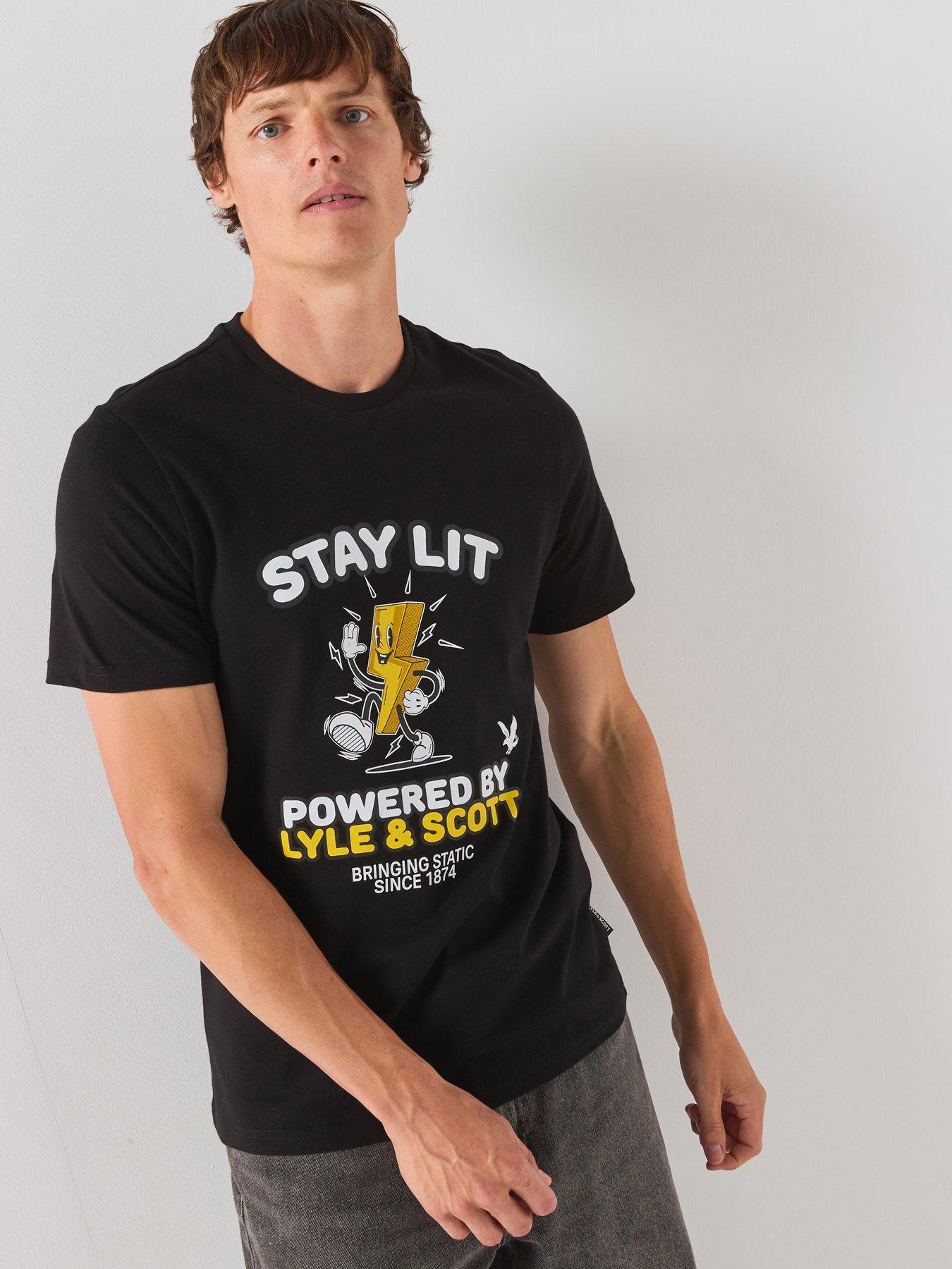 Lyle & Scott Stay Lit Graphic T-Shirt - Black