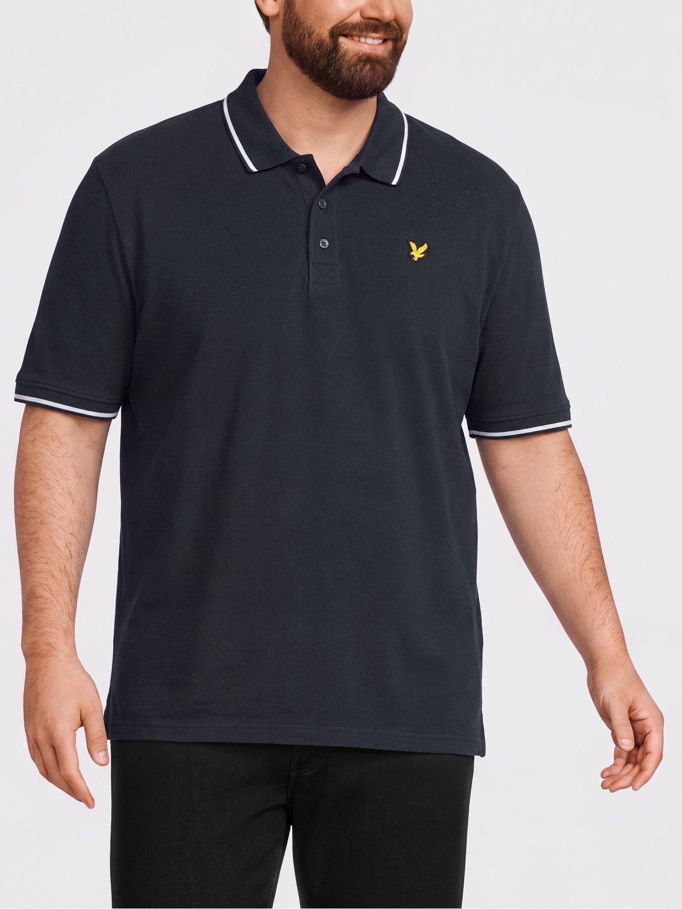 Lyle & Scott Big Tall Tipped Short Sleeve Polo Shirt - Navy