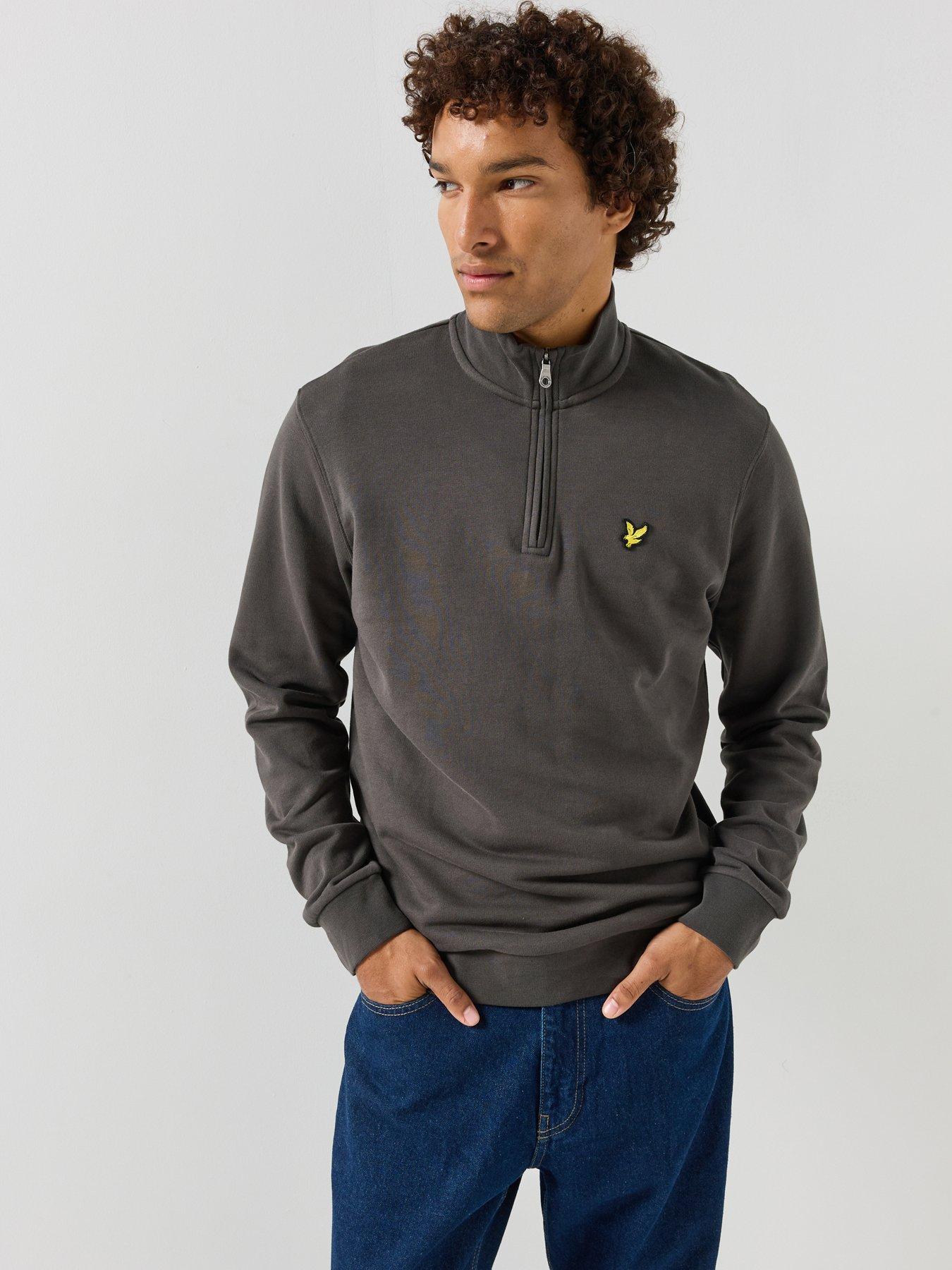Lyle and Scott - Men's 1/4 Zip Sweatshirt - Cotton - Grey - L - Image 3