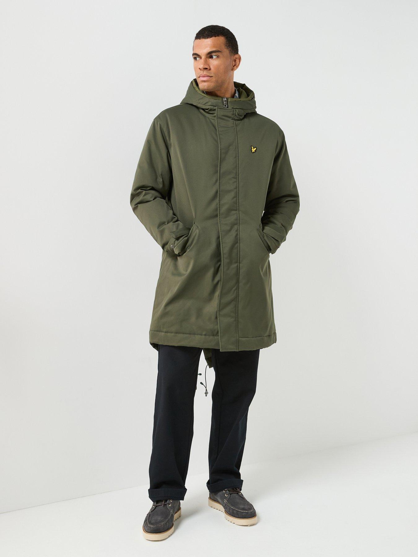 Image 3 of 6 of Lyle & Scott Lyle &amp; Scott Padded Fishtail Parka Coat - Green