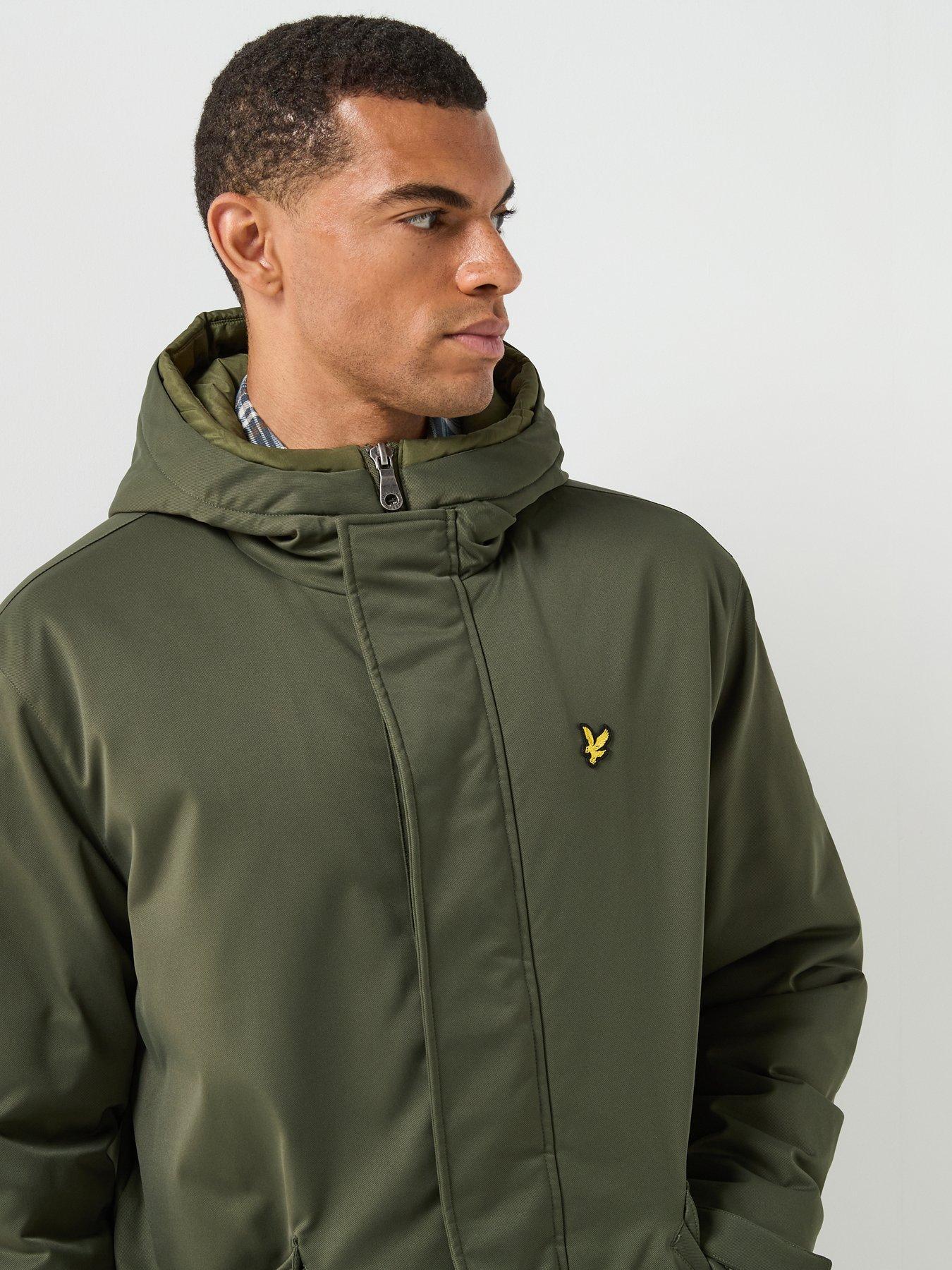Image 4 of 6 of Lyle & Scott Lyle &amp; Scott Padded Fishtail Parka Coat - Green