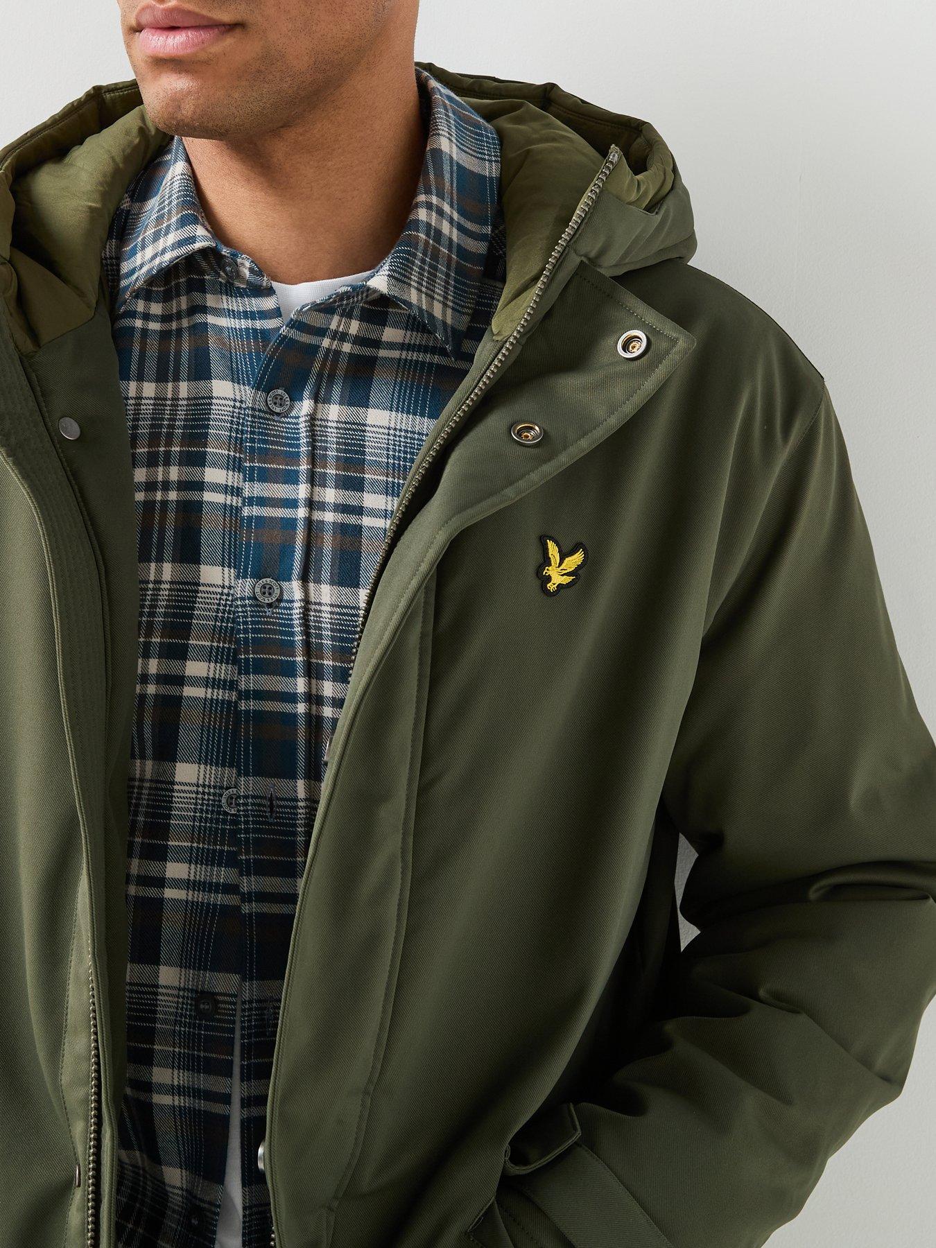 Image 5 of 6 of Lyle & Scott Lyle &amp; Scott Padded Fishtail Parka Coat - Green